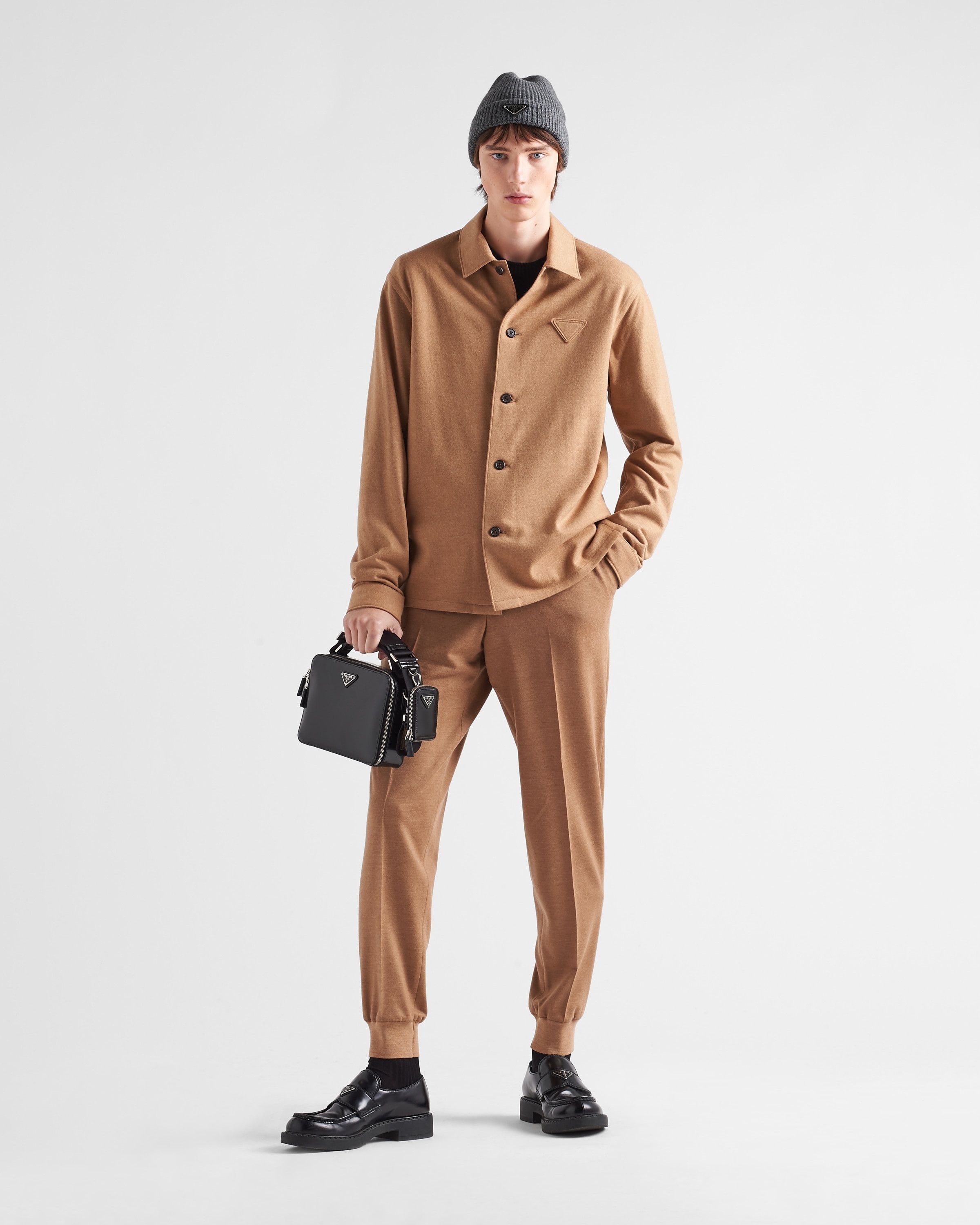 Prada o1bcso1str1025 Jersey Lana Sweatpants & Joggers in Camel Size US 30 / EU 46 - 2 Thumbnail