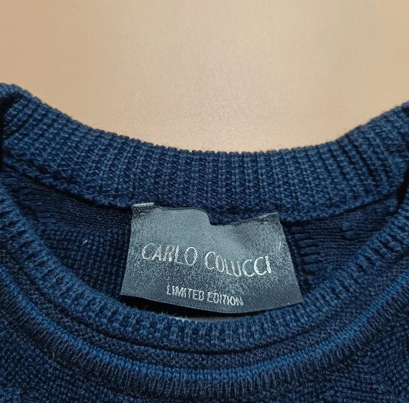 Carlo Colucci Carlo Colucci Limited Ed Black Blue 3D Sweater Crewneck M 48 Size US M / EU 48-50 / 2 - 5 Thumbnail