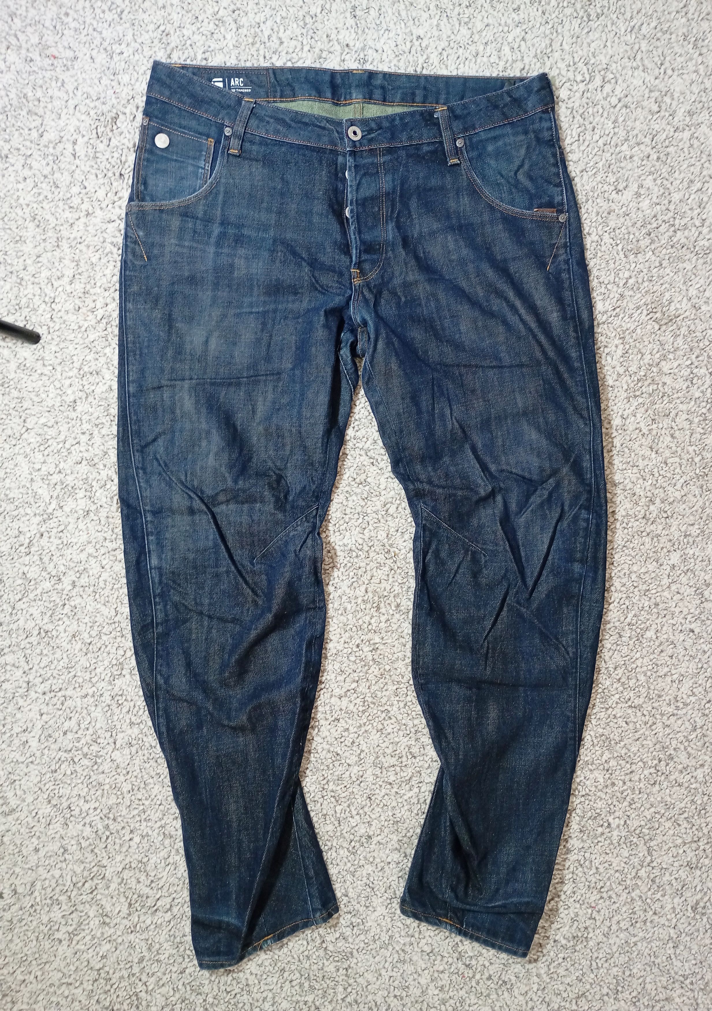 G-Star × Japanese Brand × Vintage Vintage G Star Raw Arc 3D Tapered Denim Pants Jeans Size US 34 / EU 50 - 1 Thumbnail