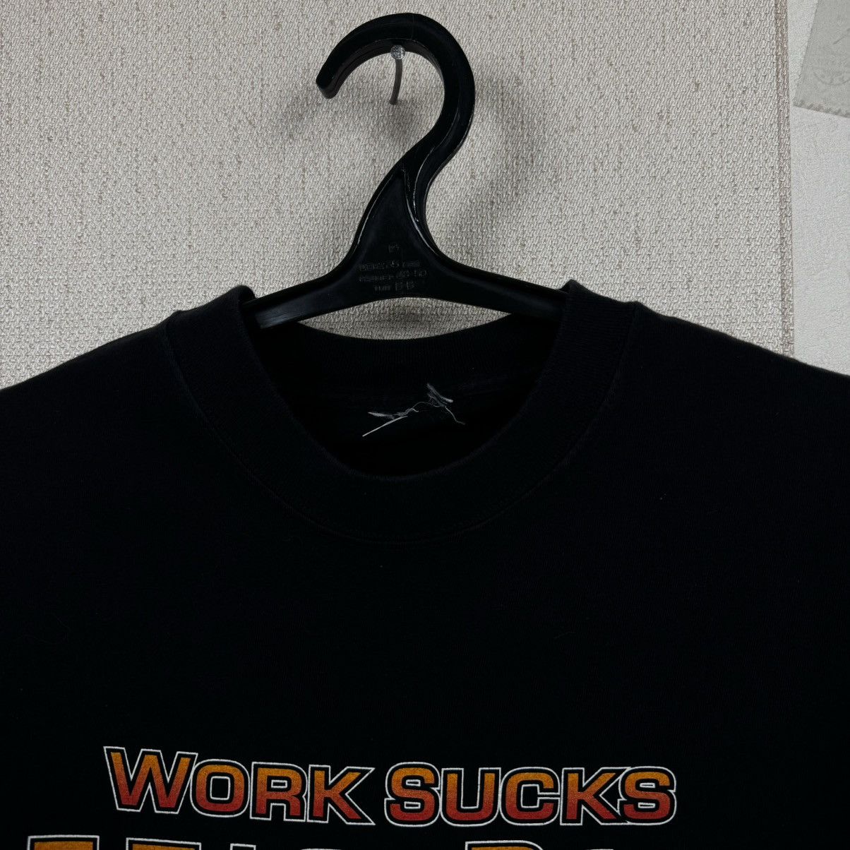Harley Davidson × Vintage Vintage Harley Davidson T shirt Work Sucks Lets Ride Black Size US XL / EU 56 / 4 - 10 Thumbnail