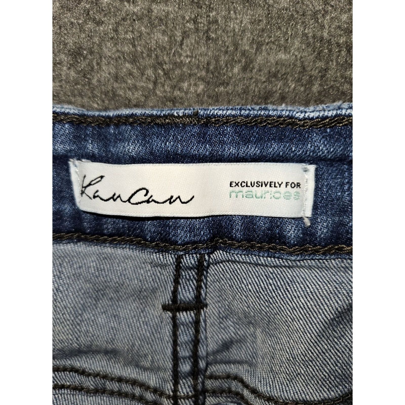 Vintage Kancan Jeans Women's 31 Straight Blue Denim Distressed Stretch Preppy Casual Jeans Size 24" / US 00 / IT 34 - 2 Thumbnail