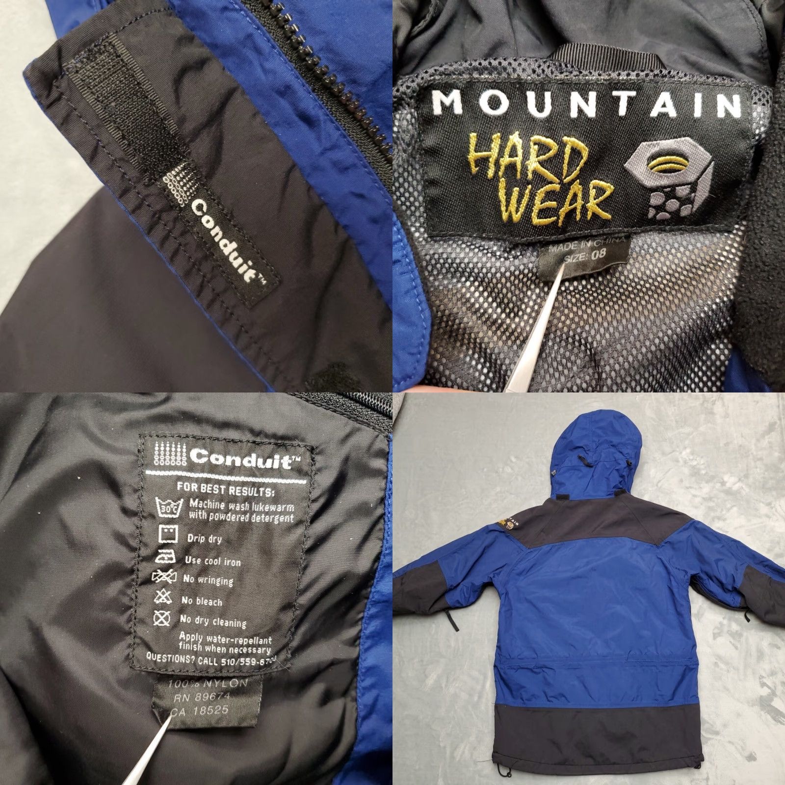 Mountain Hardwear VINTAGE Mountain Hardwear Jacket Women 8 Blue Hooded Conduit Waterproof Ski Rain Outdoor Size M / US 6-8 / IT 42-44 - 8 Thumbnail