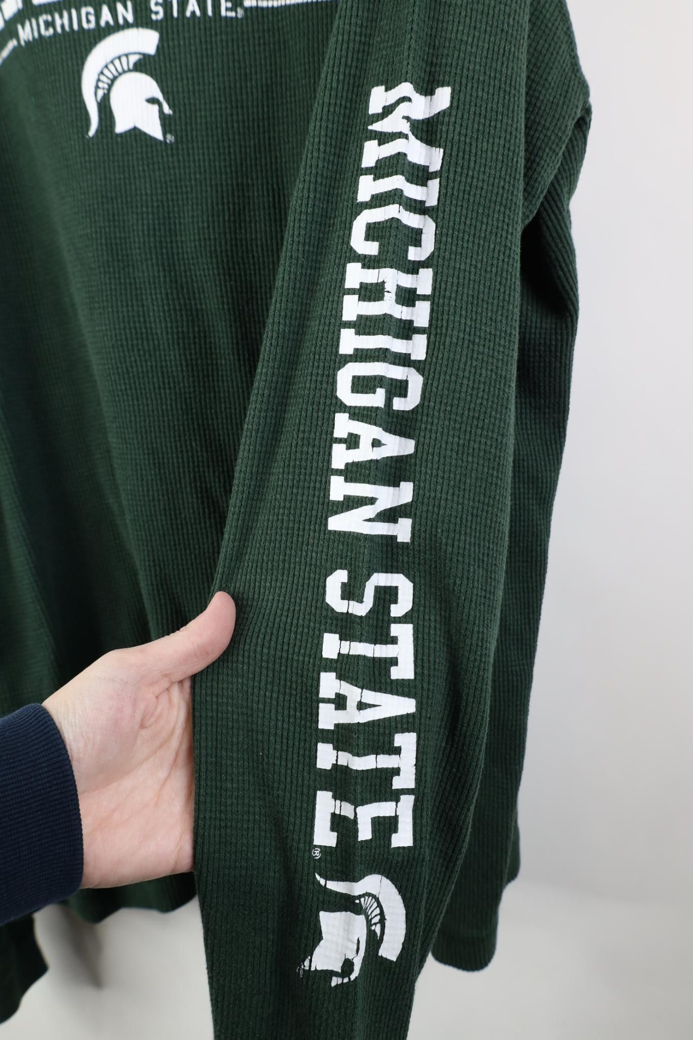 Vintage Vintage Michigan State University Thermal Knit T-Shirt Size US XL / EU 56 / 4 - 5 Thumbnail
