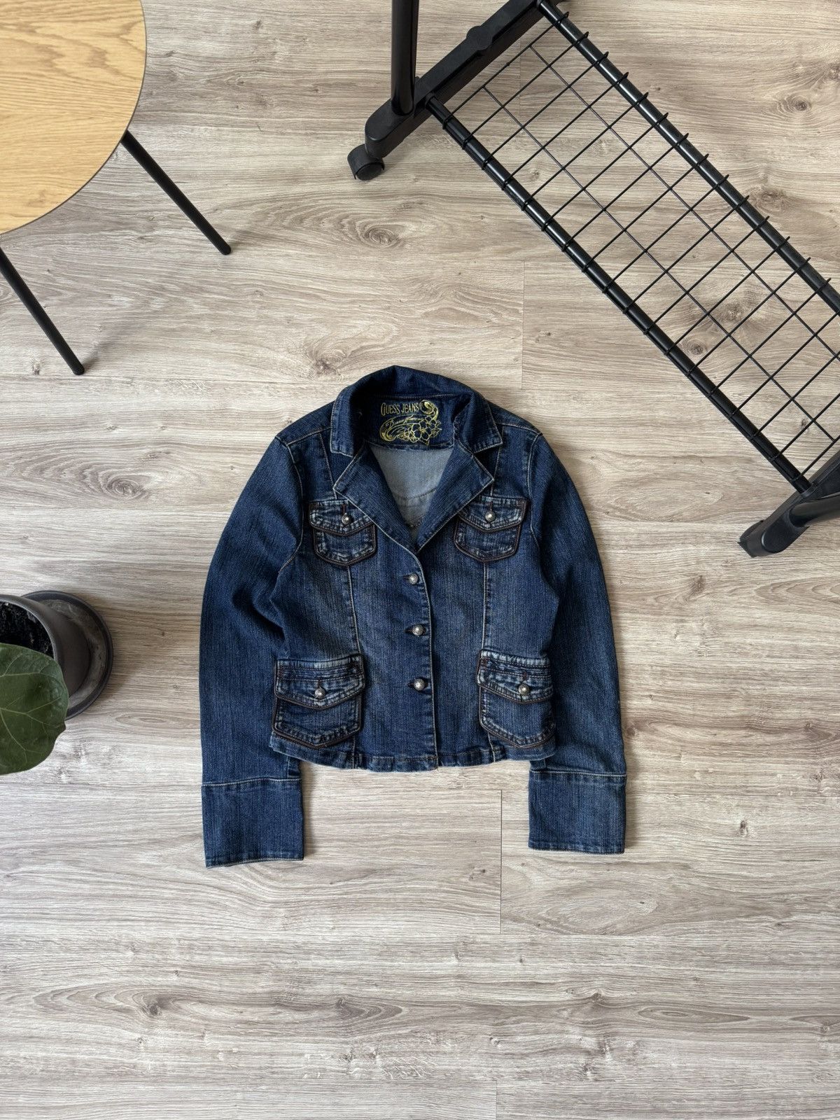 Guess Vintage Y2K Guess Skull Big Logo Denim Jacket Size L / US 10 / IT 46 - 3 Thumbnail