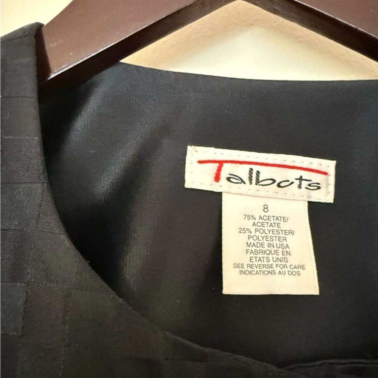 Talbots Vintage 90s Talbots Black Checkerboard Jacquard Blazer Size M / US 6-8 / IT 42-44 - 2 Thumbnail