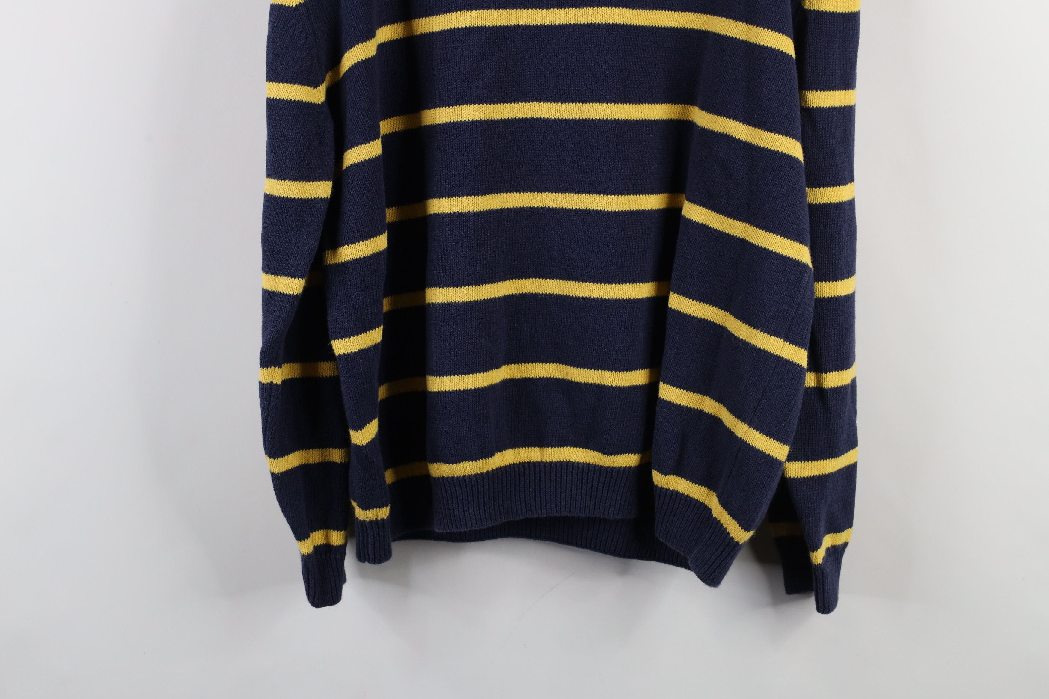 Vintage Vintage 90s University of Michigan Striped Crewneck Sweater Size US L / EU 52-54 / 3 - 10 Thumbnail