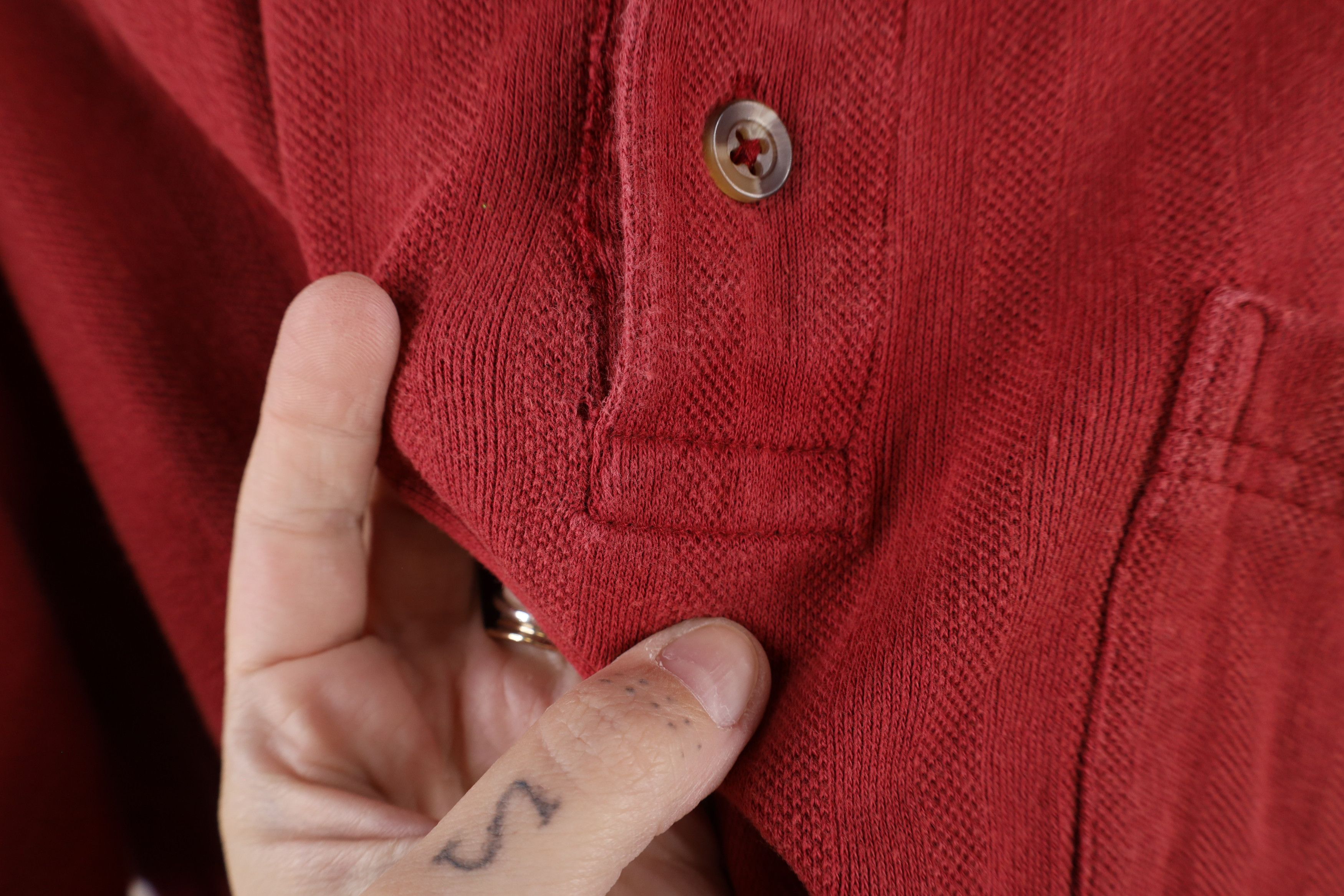 Vintage Vintage 90s Streetwear Knit Collared Pocket Polo Shirt Red Size US XL / EU 56 / 4 - 6 Thumbnail