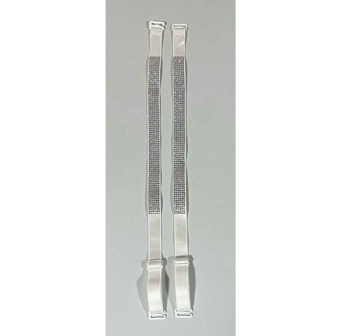 Vintage White Diamond Bra Straps Hosiery Lingerie Matching Pair Set💎 Size ONE SIZE - 1 Thumbnail