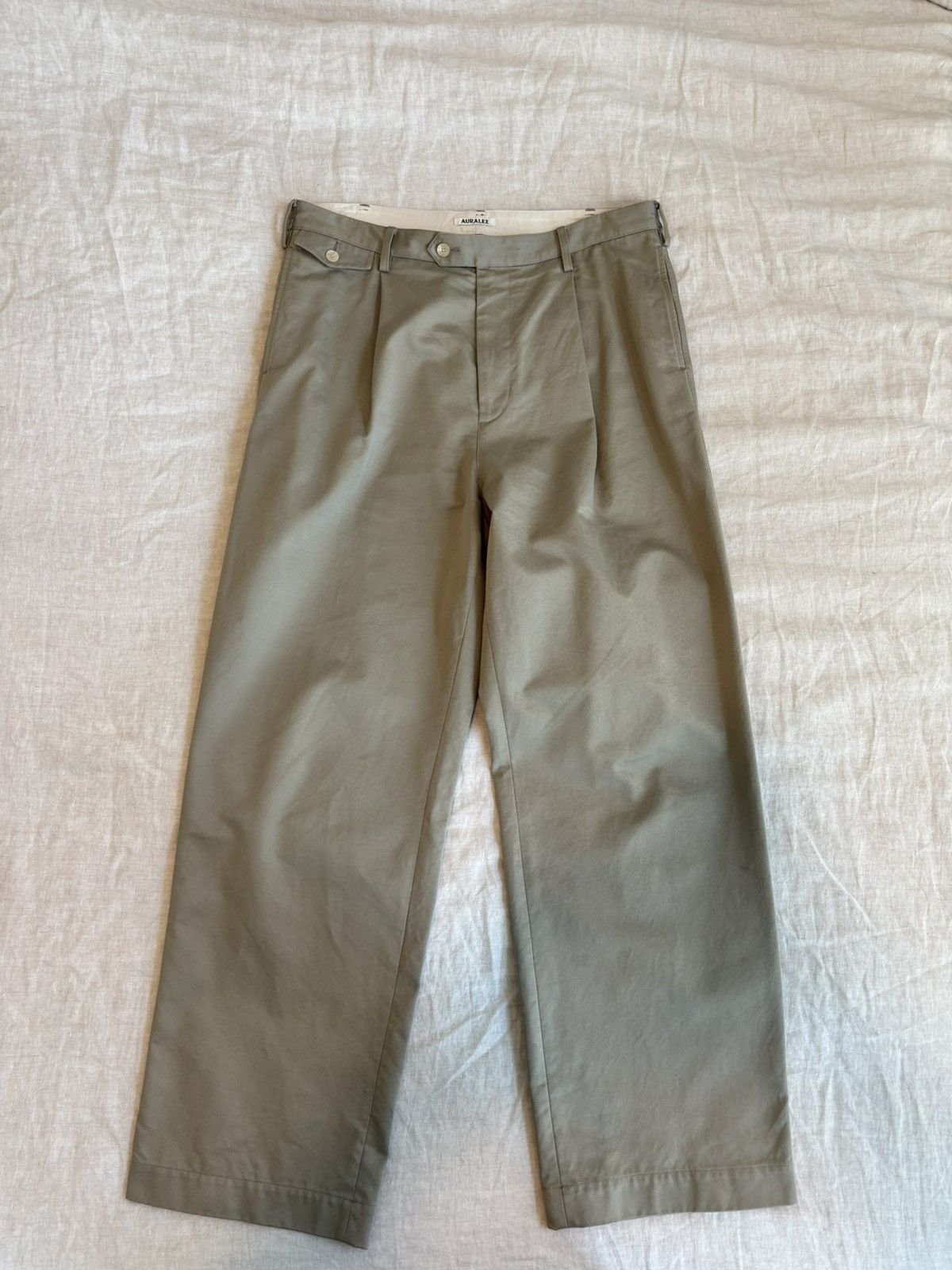 Auralee SS25 Sz 6 Washed Chino One Tuck Pants