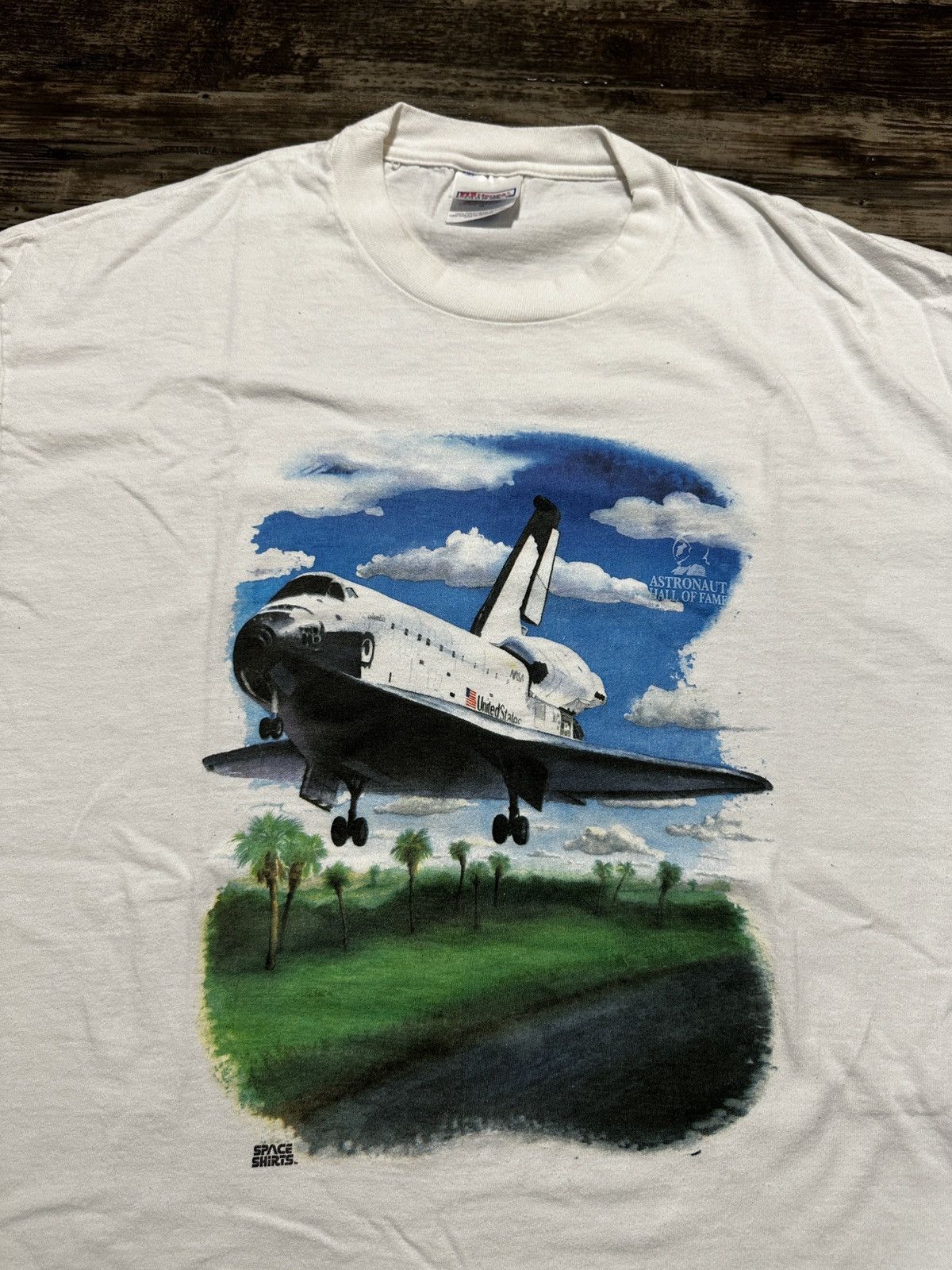 Vintage Vintage 90s Astronaut Hall of Fame Rocket T-Shirt Size US XL / EU 56 / 4 - 1 Thumbnail