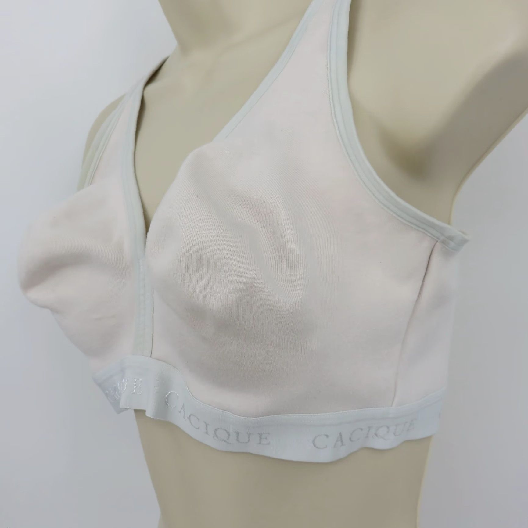 Vintage Cacique Bra Women's 40C Gray Wireless Unlined Full Coverage Cotton Blend T-Shirt Style XL? Wait Size ONE SIZE - 6 Thumbnail