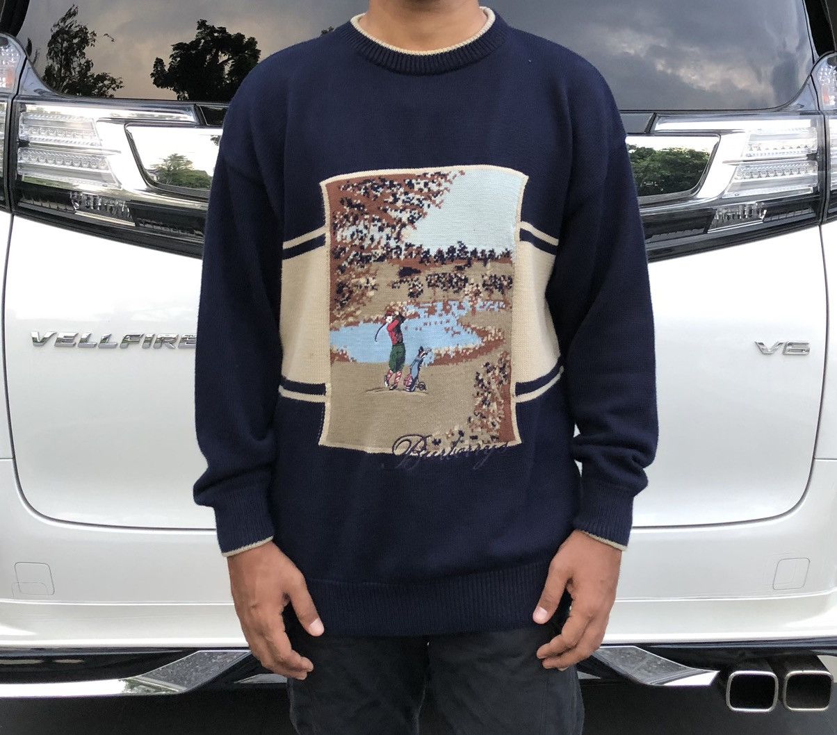 Burberry Vintage Burberrys Golf Logo Knitted Sweater Made in England Size US M / EU 48-50 / 2 - 2 Thumbnail