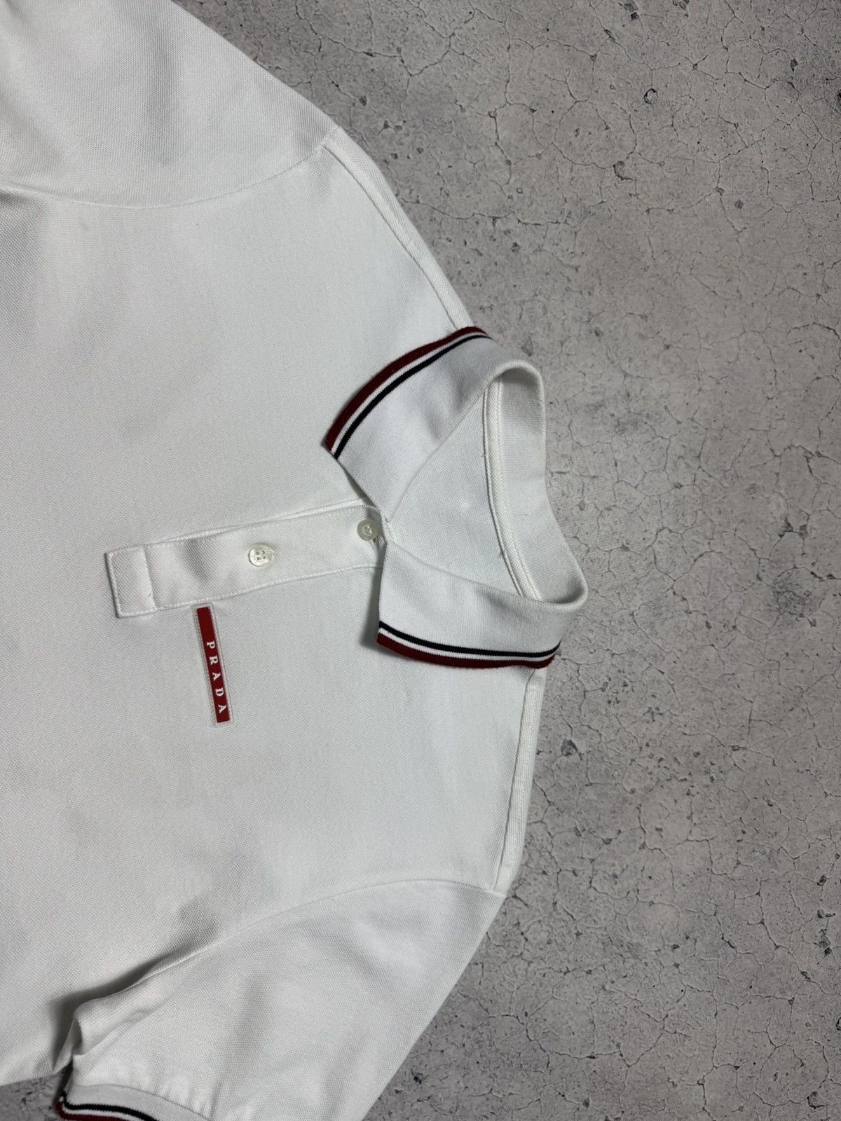 Prada Prada Red Tab Polo Shirt Luxury Vintage White Size US M / EU 48-50 / 2 - 5 Thumbnail