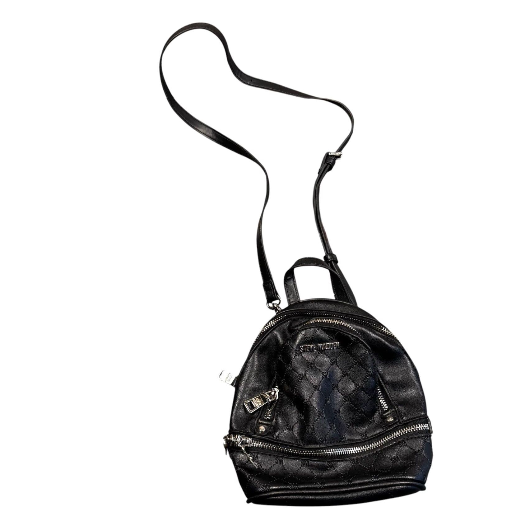 Steve Madden Steve Madden Mini Backpack Purse Sling Bag Black BVIKI BB Logo Women’s 8x8x4 Bag Size ONE SIZE - 6 Thumbnail