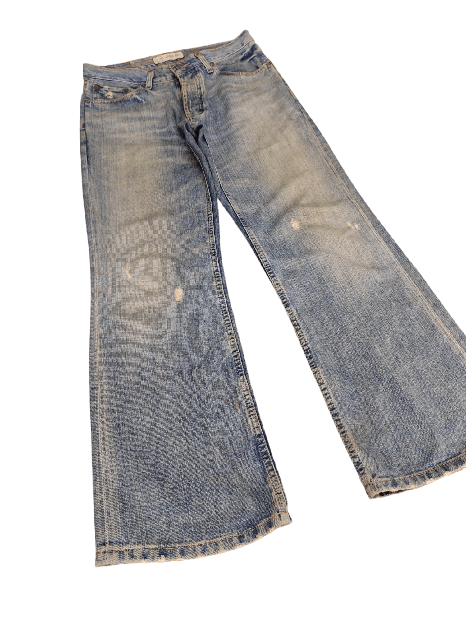 If Six Was Nine Flare Jeans Old navy Distress Faded Boot Cut Y2k Mudmax Size US 30 / EU 46 - 3 Thumbnail