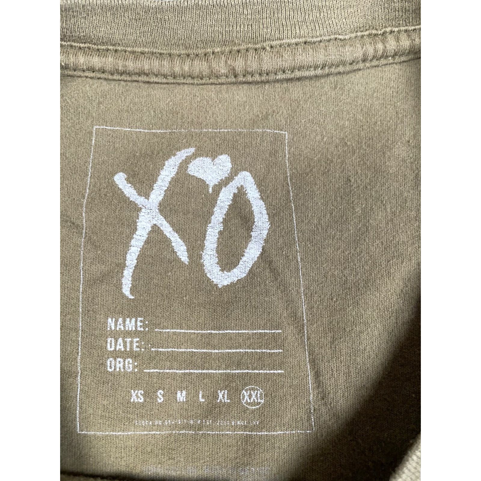 Olive VINTAGE XO Weeknd Graphic T-Shirt Men Adult 2XL Olive Green Short Sleeve Music Hip Hop Official Size US XXL / EU 58 / 5 - 3 Thumbnail