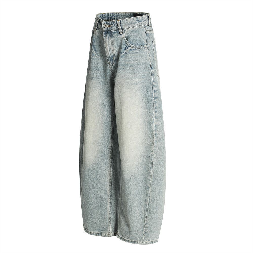 Japanese Brand × Jean Men's loose wide-leg punk distressed washed scimitar jeans Size US 34 / EU 50 - 3 Thumbnail