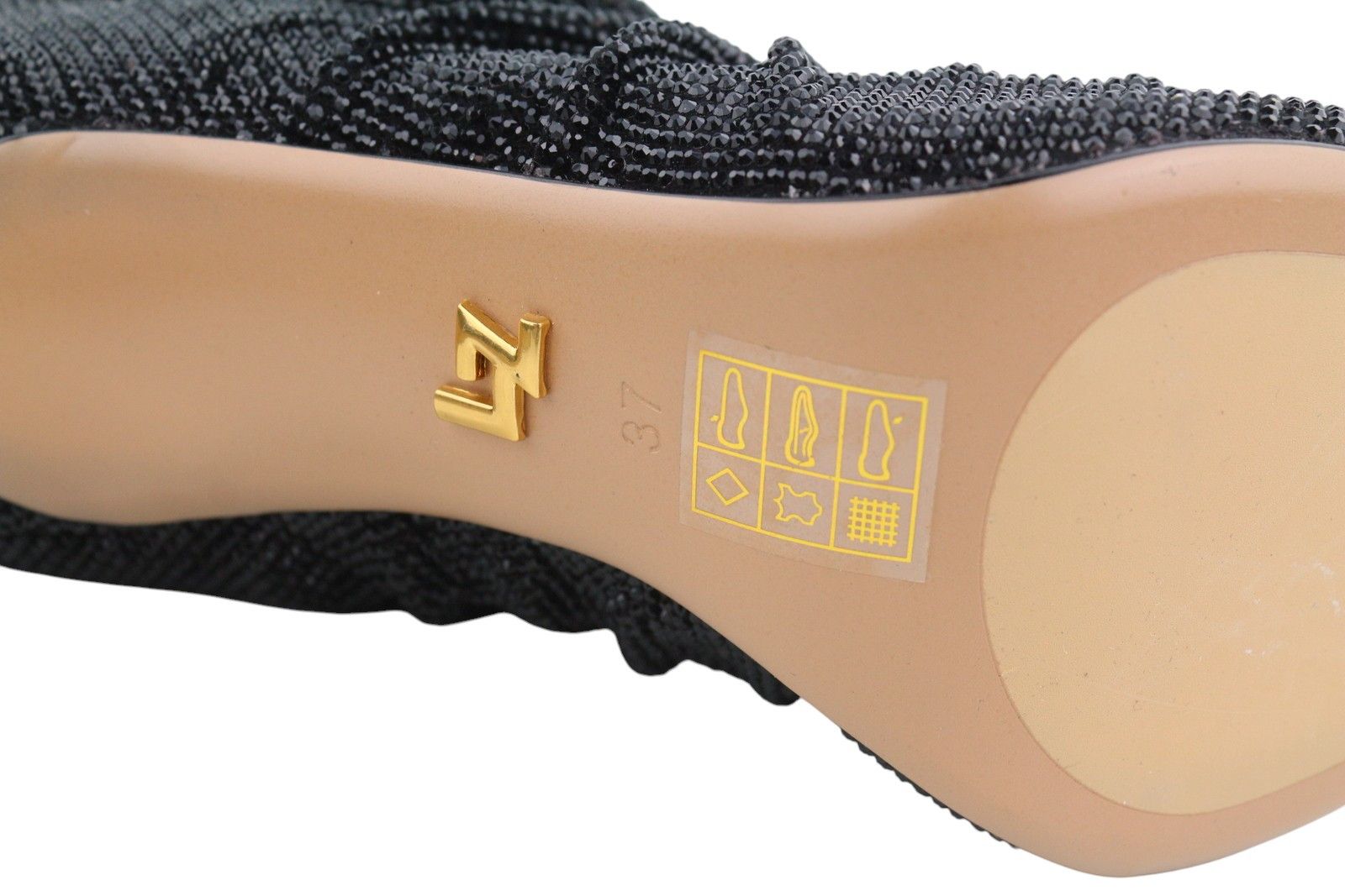 Other LOLA CRUZ LIEVIN EU37 Black Leather Glitter Shiny 87538 Size US 6 / IT 36 - 9 Thumbnail