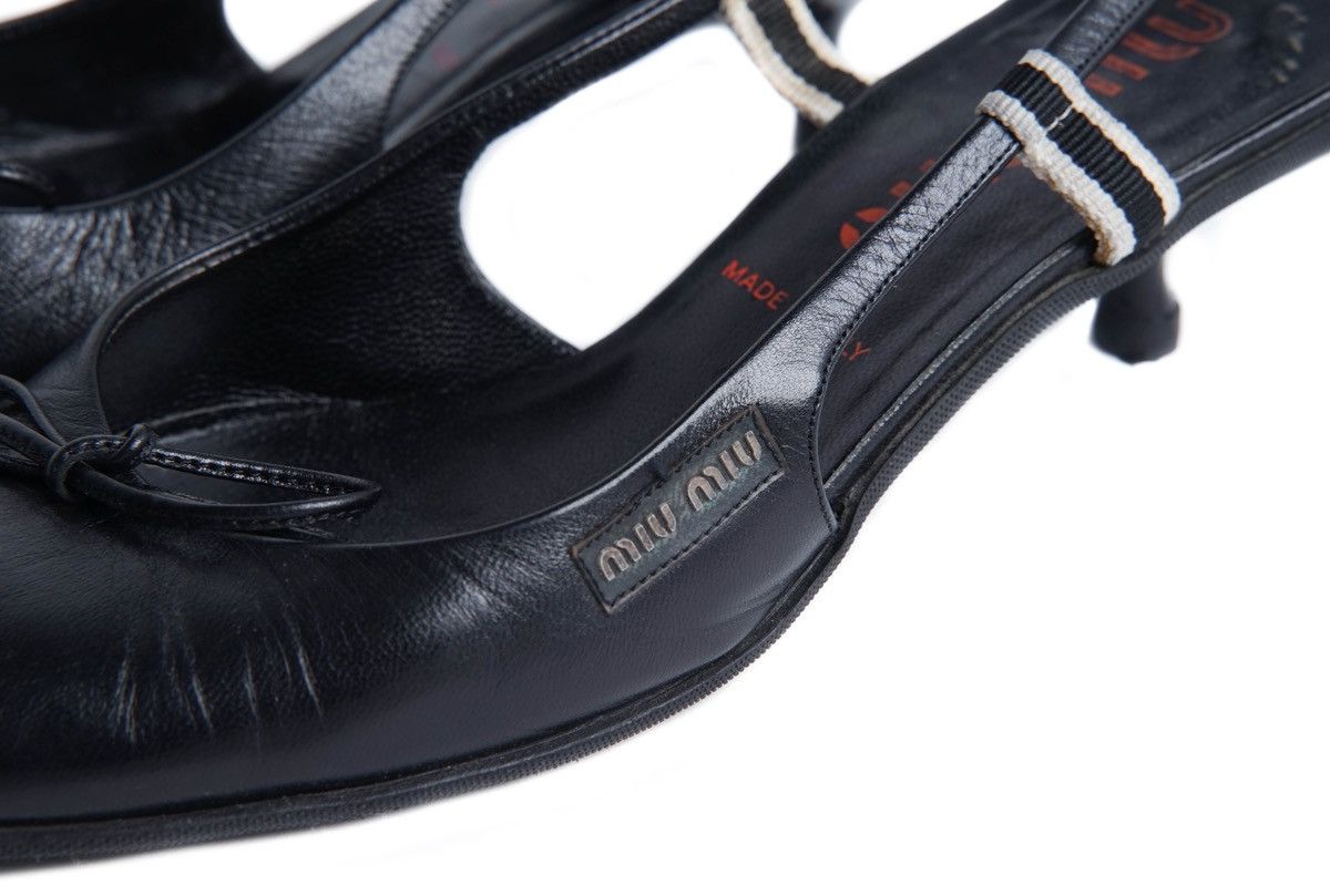 Miu Miu Miu Miu S/S2000 Leather Mules in Black Size US 7.5 / IT 37.5 - 10 Thumbnail