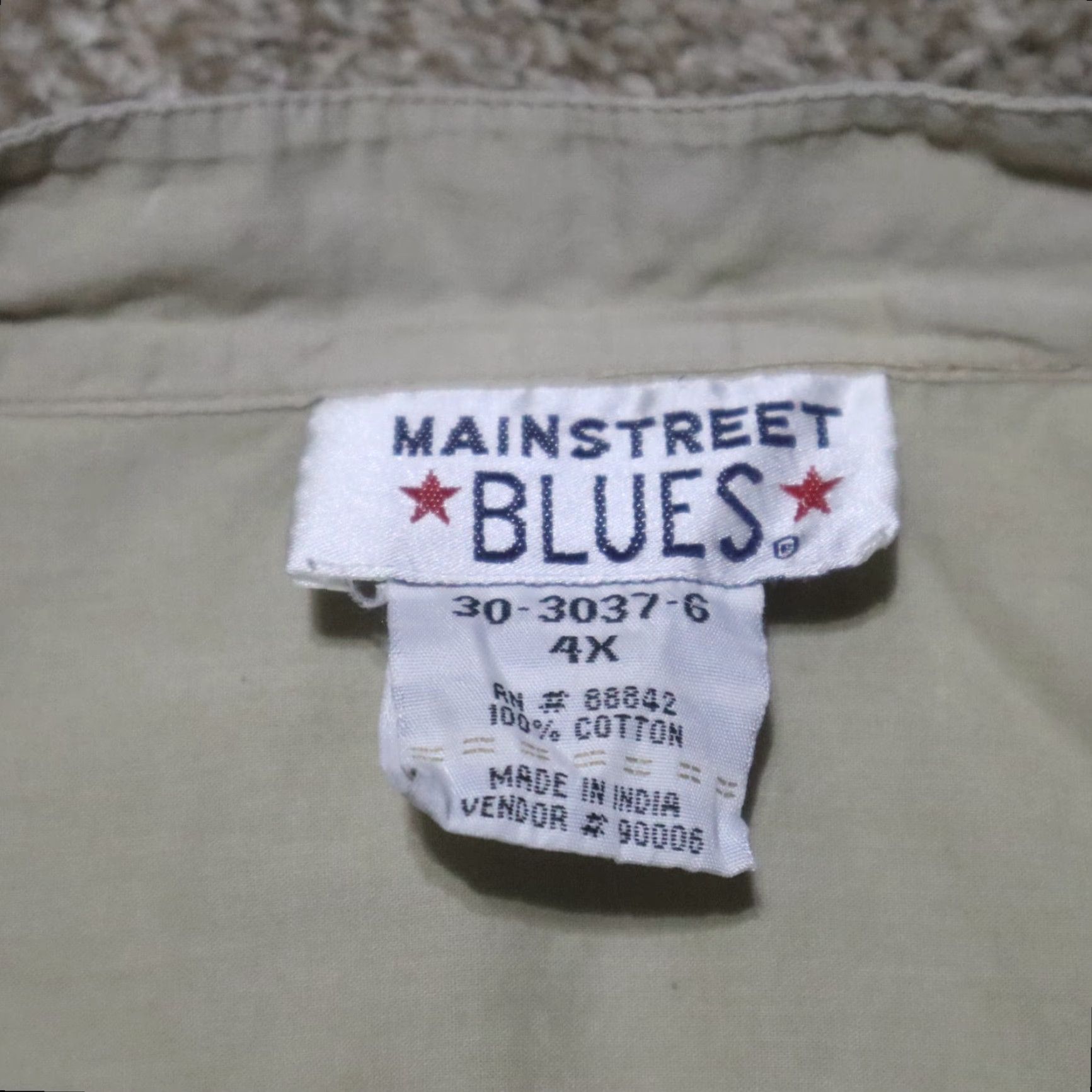 Vintage VINTAGE Mainstreet Blues Shirt Blouse - Tan Brown Plus Size 4X Womens Short Sleeve Top Size XXL / US 16-18 / IT 52-54 - 4 Thumbnail