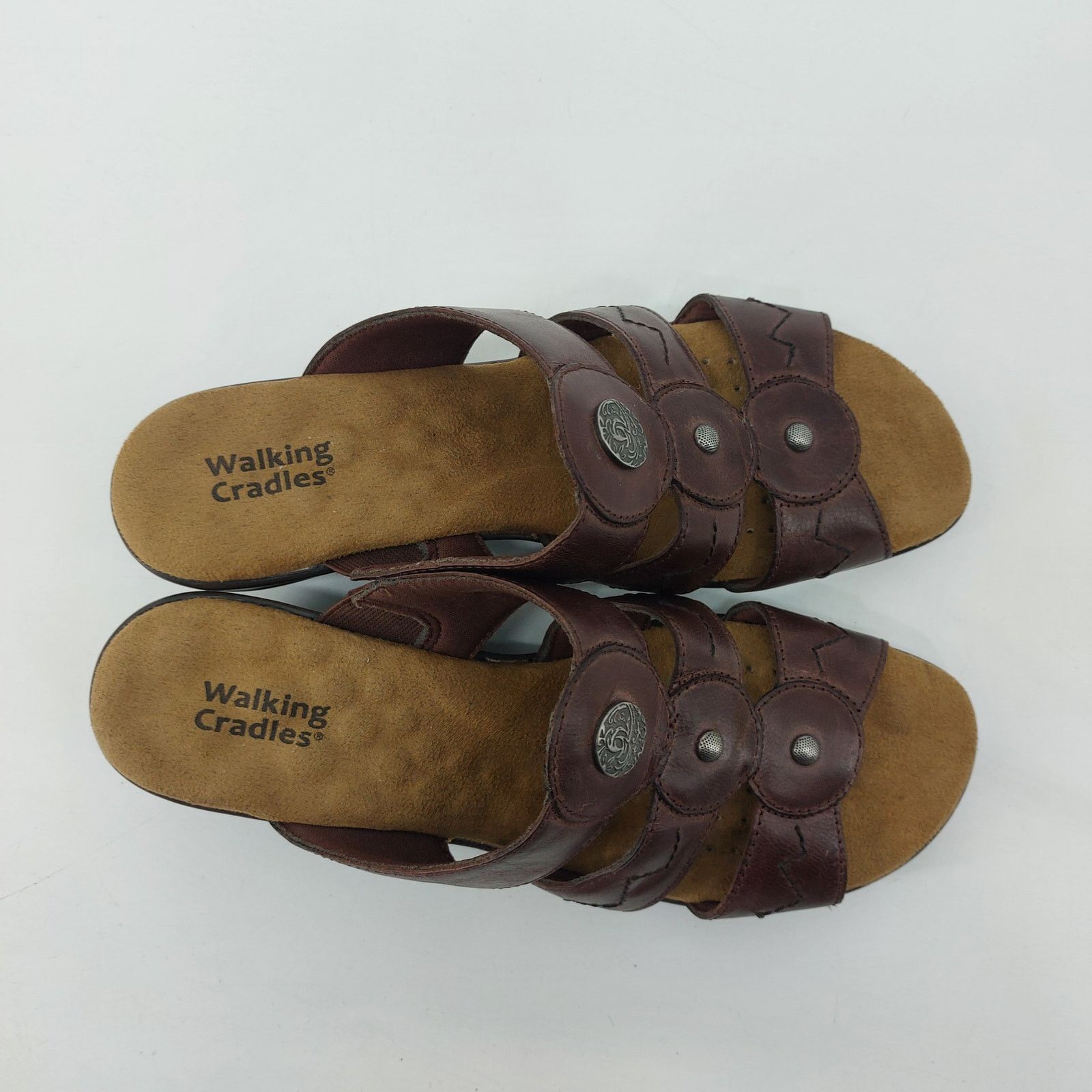 Other Walking Cradles Brown Leather Sandals Slides 9.5 Size US 9.5 / IT 39.5 - 9 Thumbnail