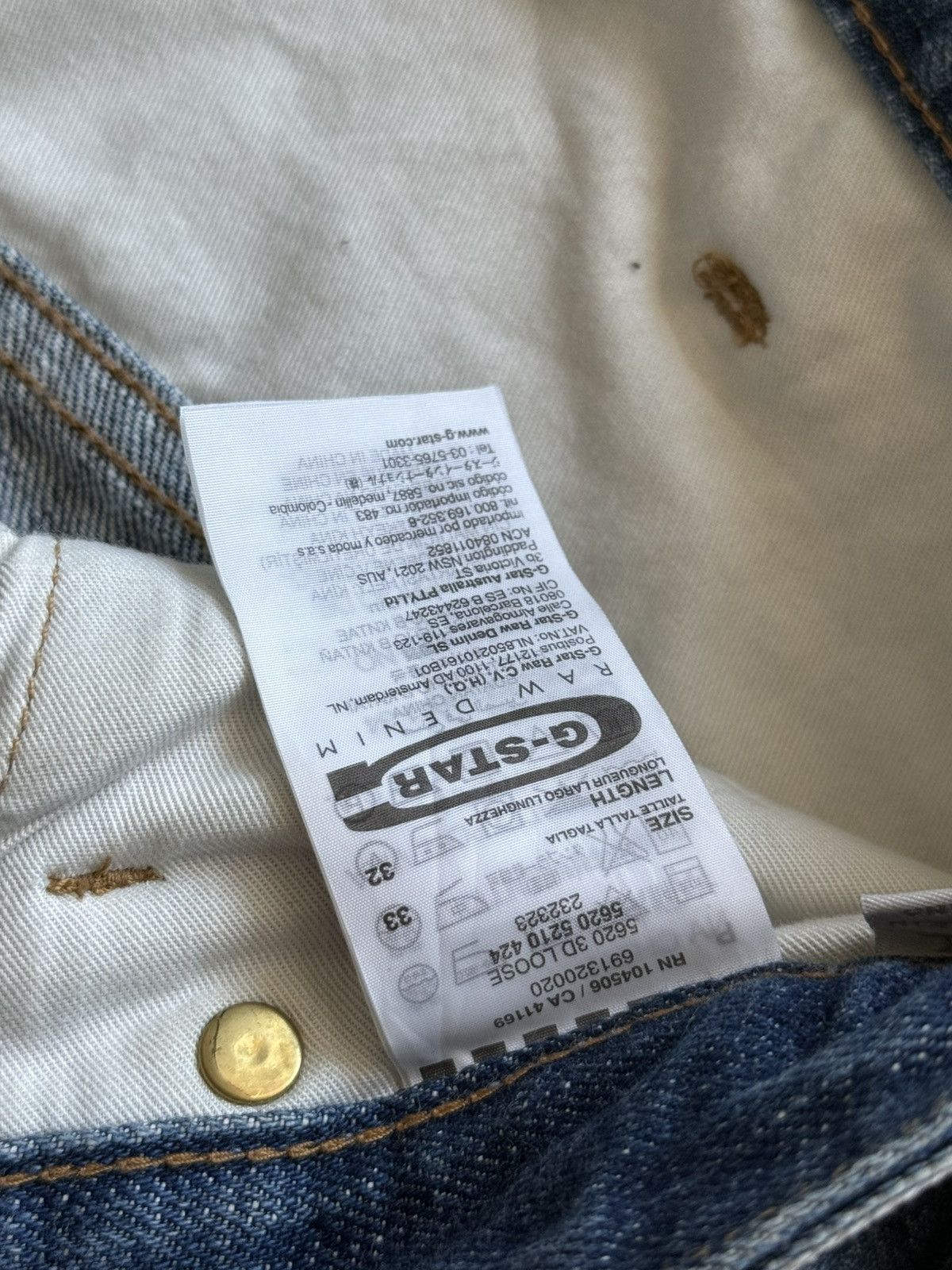 G-Star G-Star Raw 3D Denim loose fit vintage baggy jeans Size US 33 - 6 Thumbnail