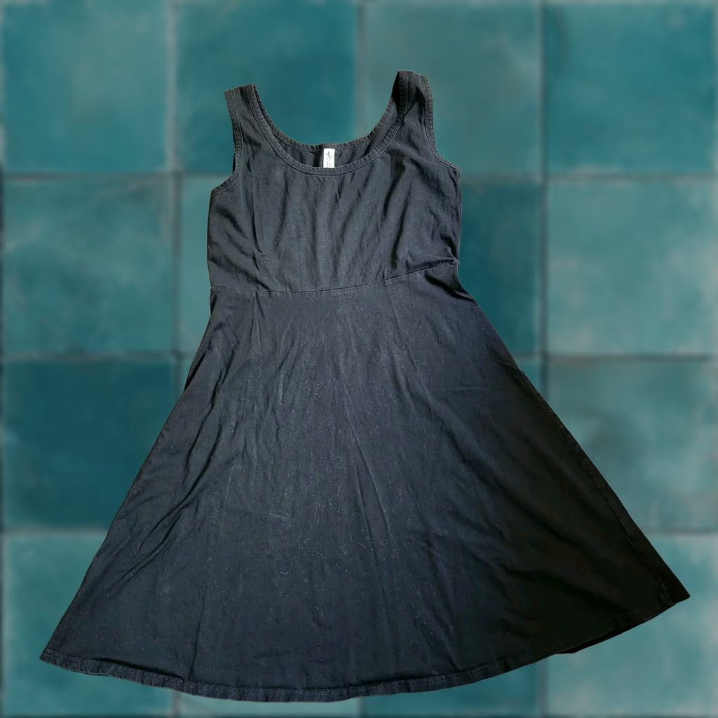 Vintage Herou Dress Women Black Sleeveless M Knee Length Cotton Spandex Solid Pullover Lightweight Casual Travel Summer Spring Fall Size M / US 6-8 / IT 42-44 - 1 Thumbnail