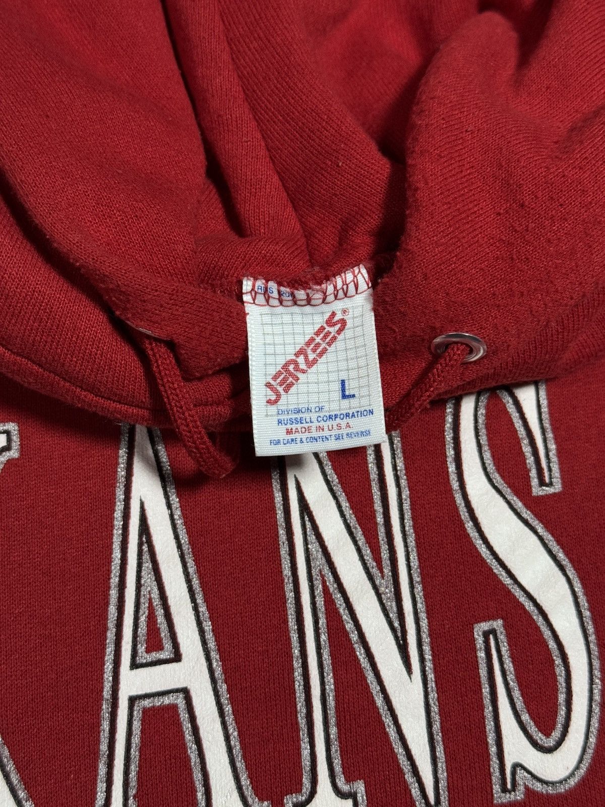 Vintage VTG Arkansas Razorbacks Hoodie Mens Large Red Jerzees USA Size US L / EU 52-54 / 3 - 3 Thumbnail