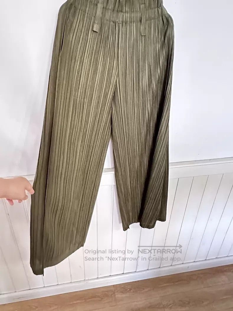 Issey Miyake Issey Miyake size:5 Avocado green pleated straight-leg pan Size 31" - 5 Thumbnail