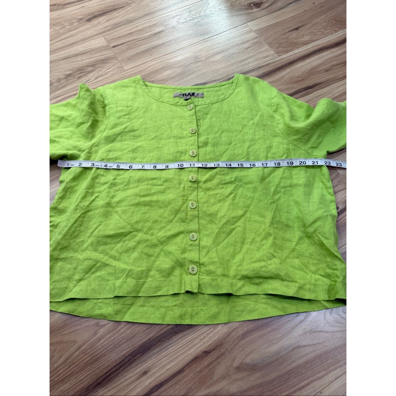 FLAX Flax NWOT linen button front shirt lime green relaxed fit size S small Size S / US 4 / IT 40 - 7 Thumbnail