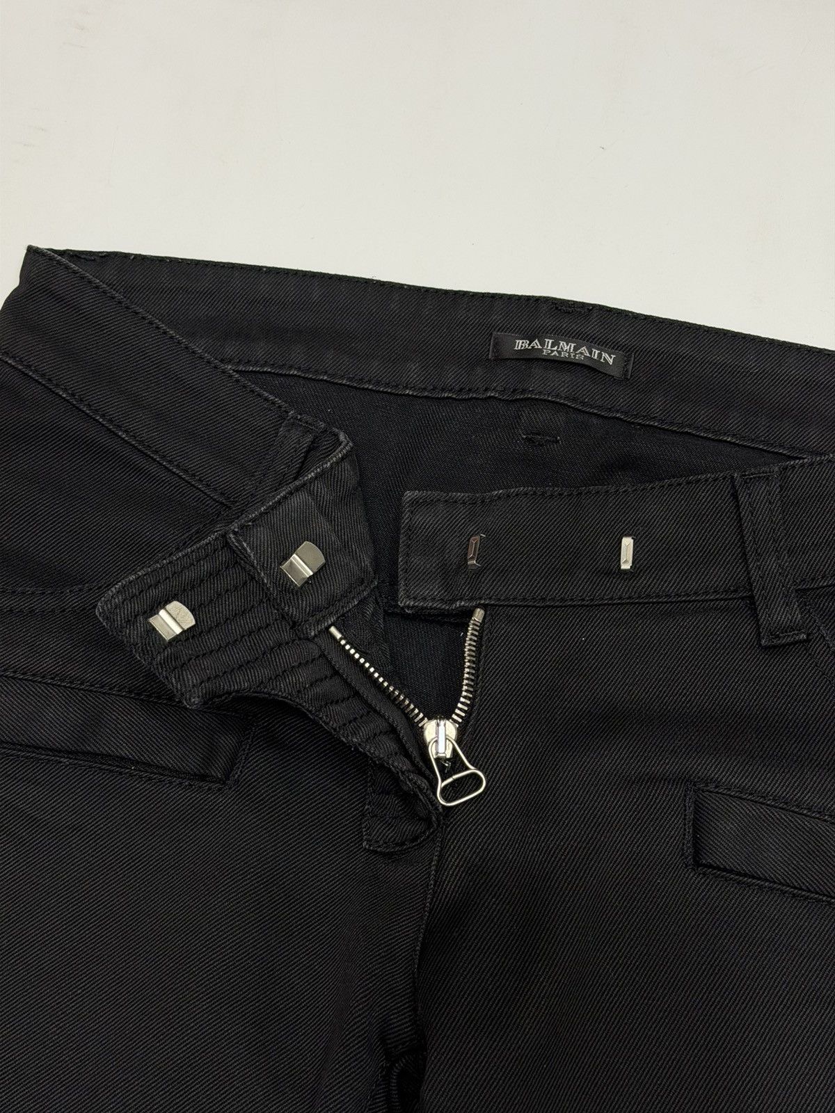 Balmain BALMAIN Decarnin FW 2009 Waxed Biker Black Denim Jeans Zip Size US 28 / EU 44 - 10 Thumbnail