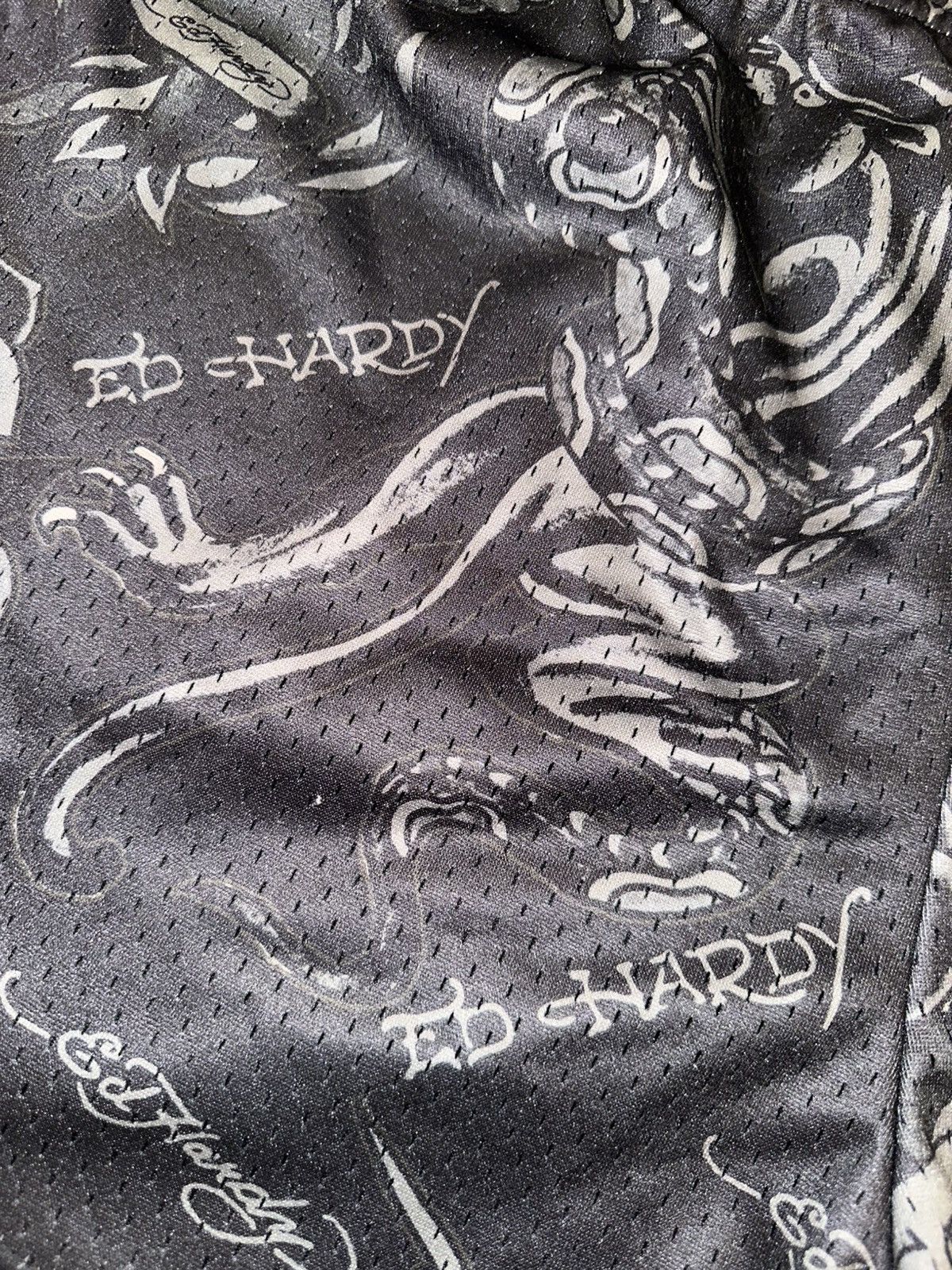 Ed Hardy Ed Hardy Mesh Shorts Mens XL Black Tattoo Graphic Y2K 2000s Size US 36 / EU 52 - 6 Thumbnail