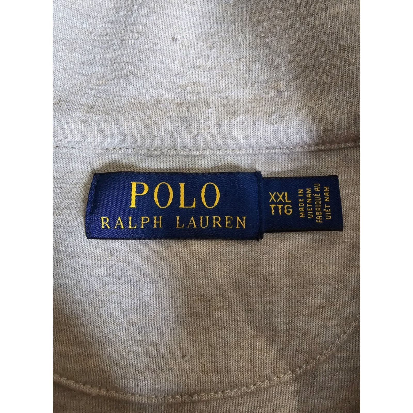Polo Ralph Lauren VINTAGE Polo by Ralph Lauren Polo 1/4 Zip Pullover Jumper Mens 2XL Beige Cotton Blend Jersey Sweatshirt Size US XXL / EU 58 / 5 - 4 Thumbnail