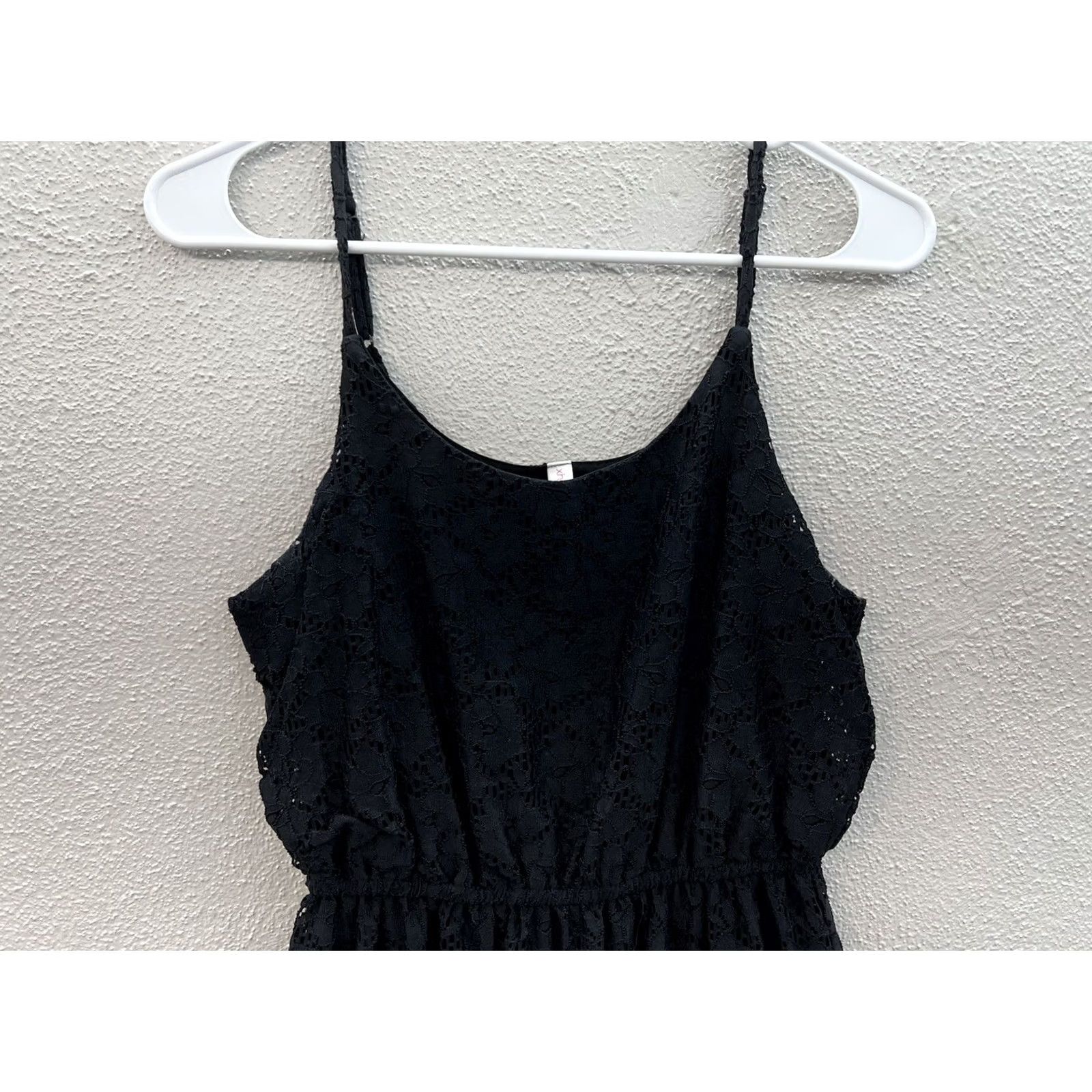 Vintage Juniors Xhilaration Dress Sleeveless Black Lacy Small Spaghetti Strap Sundress Short Party/Cocktail Casual Womens XS/Adult? Size S / US 4 / IT 40 - 2 Thumbnail