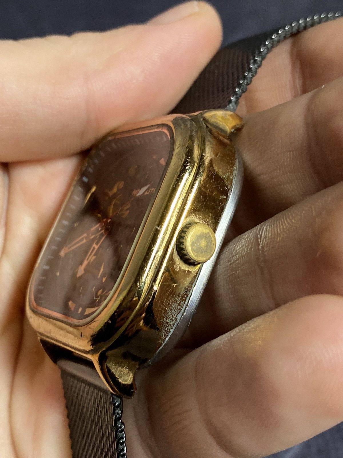 Vintage Skeleton Automatic Gold Square Watch Vintage Style Size ONE SIZE - 11 Thumbnail