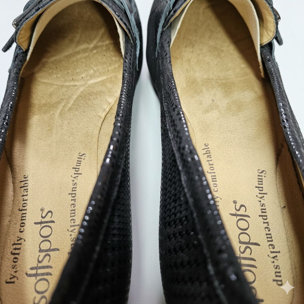 Other Softspots Size 10 Flats Loafers Black Metallic Houndstooth Size US 10 / IT 40 - 9 Thumbnail