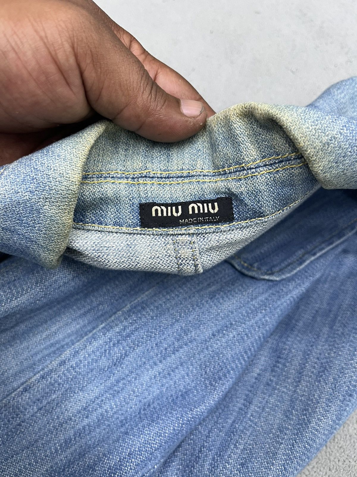Miu Miu OFFERS🔥MIU MIU BROKEN TWILL DENIM BLAZER JACKET Size US S / EU 44-46 / 1 - 7 Thumbnail