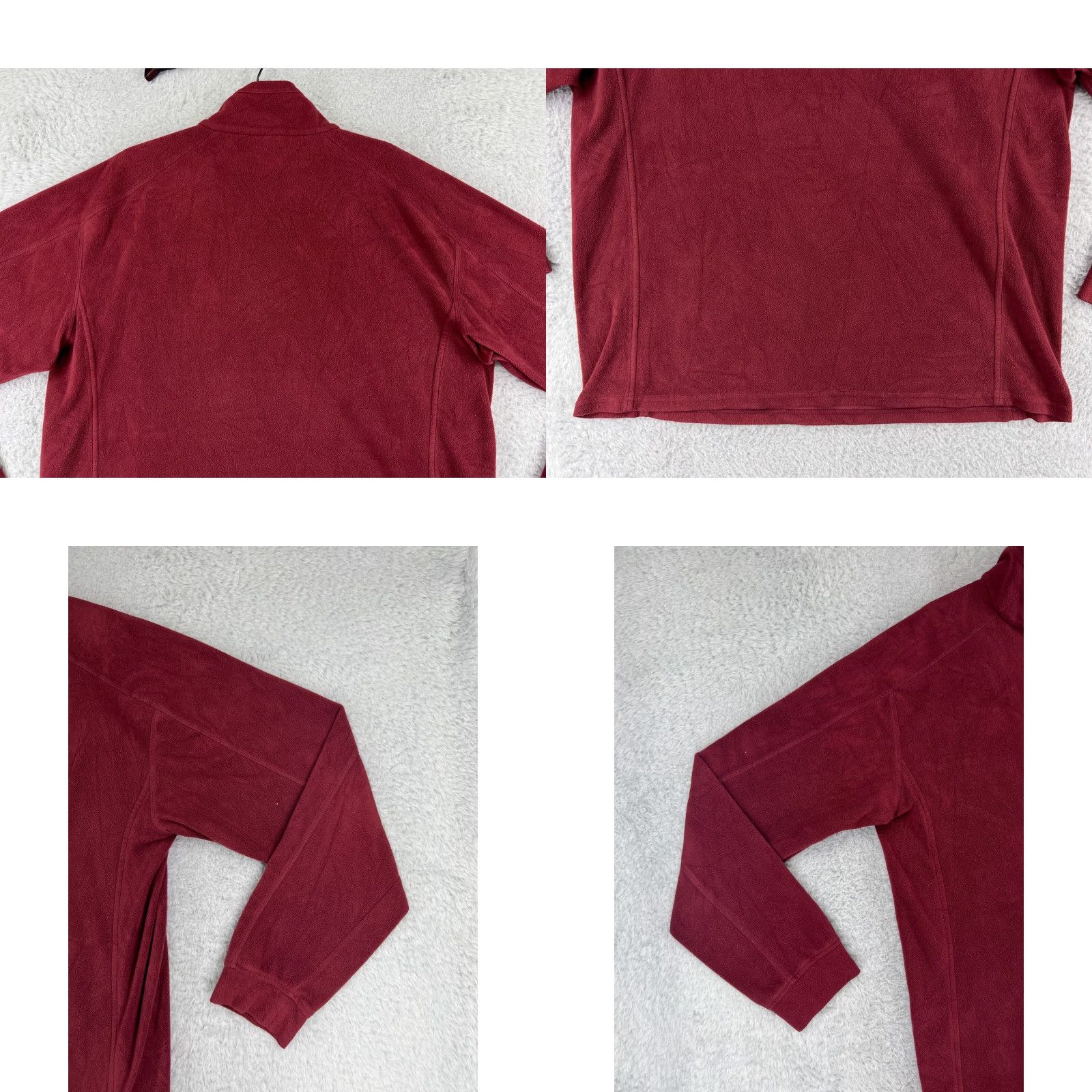 Vintage LL Bean Sweater Mens Large Red Long Sleeve 1/4 Zip Fleece 100% Polyester Pocket Size US L / EU 52-54 / 3 - 8 Thumbnail