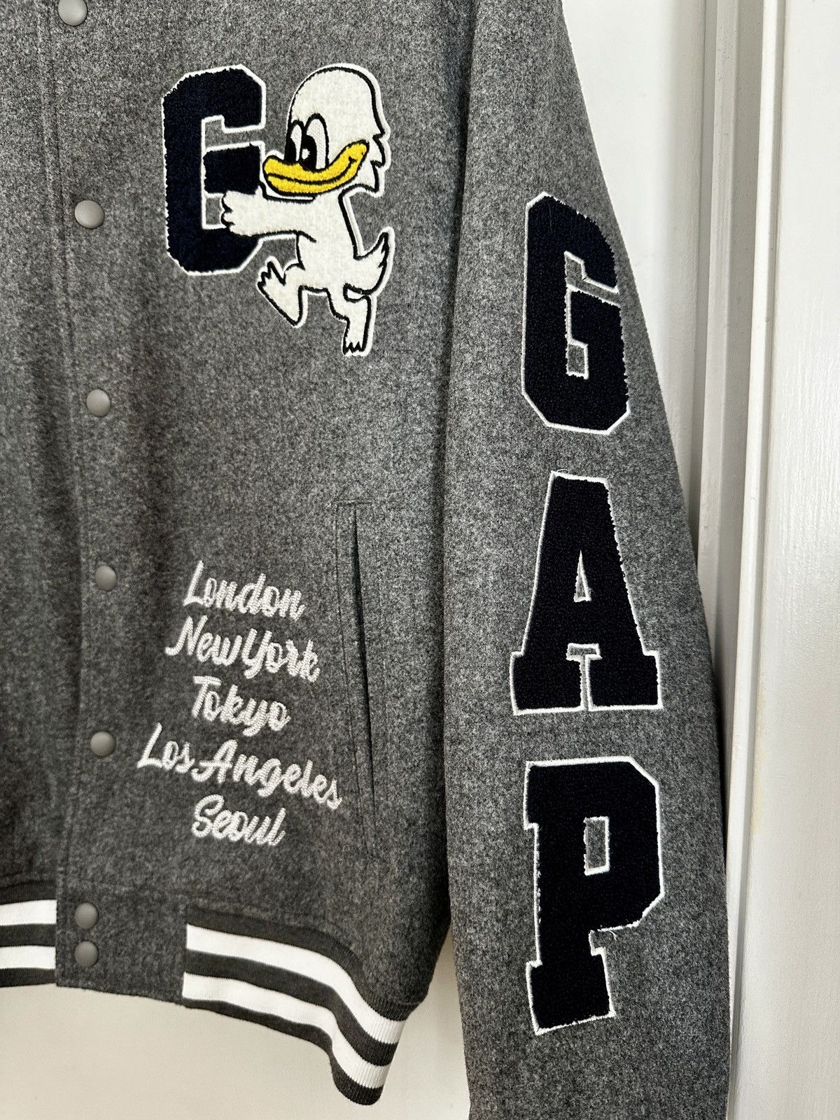 Gap × Palace Palace x Gap Varsity Jacket Grey Size US S / EU 44-46 / 1 - 3 Thumbnail