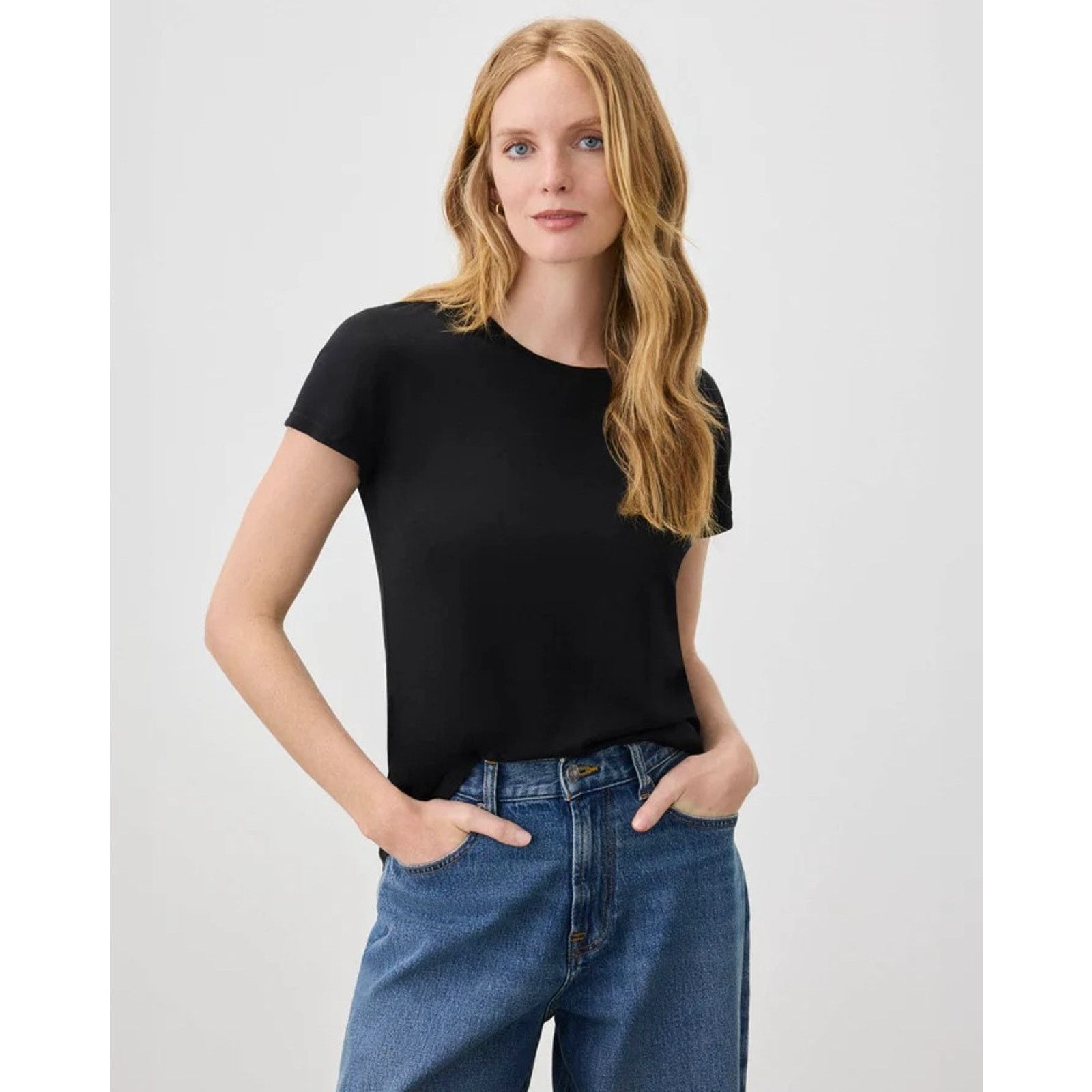 Splendid Splendid Women Black Supima Cotton Basic Crewneck Tee Size S Size S / US 4 / IT 40 - 1 Thumbnail