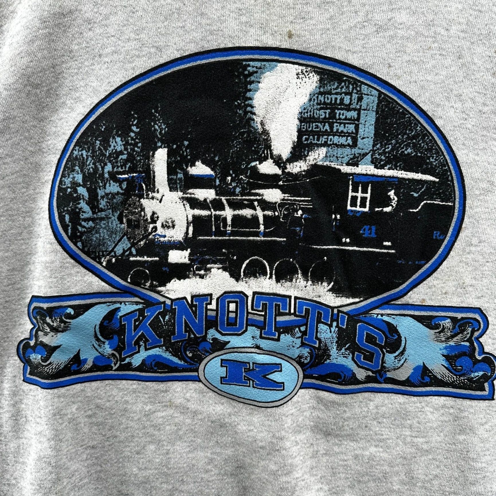 Vintage VINTAGE Knott’s Berry Farm Park Train Sweatshirt Crewneck XL Men Gray 90s Pullover Knit Sweatshirt Size US XL / EU 56 / 4 - 6 Thumbnail