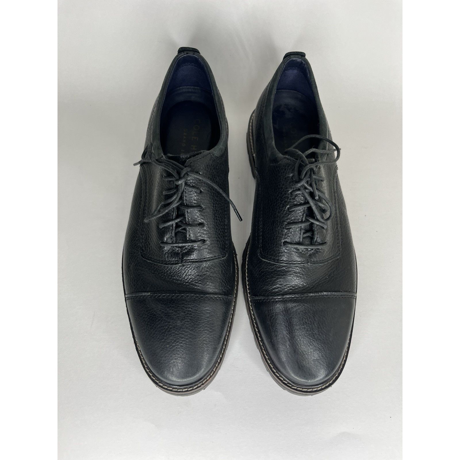 Cole Haan Cole Haan Black Leather Cap Toe Lace Up Casual Oxfords Shoes Size US 8 / EU 41 - 2 Thumbnail