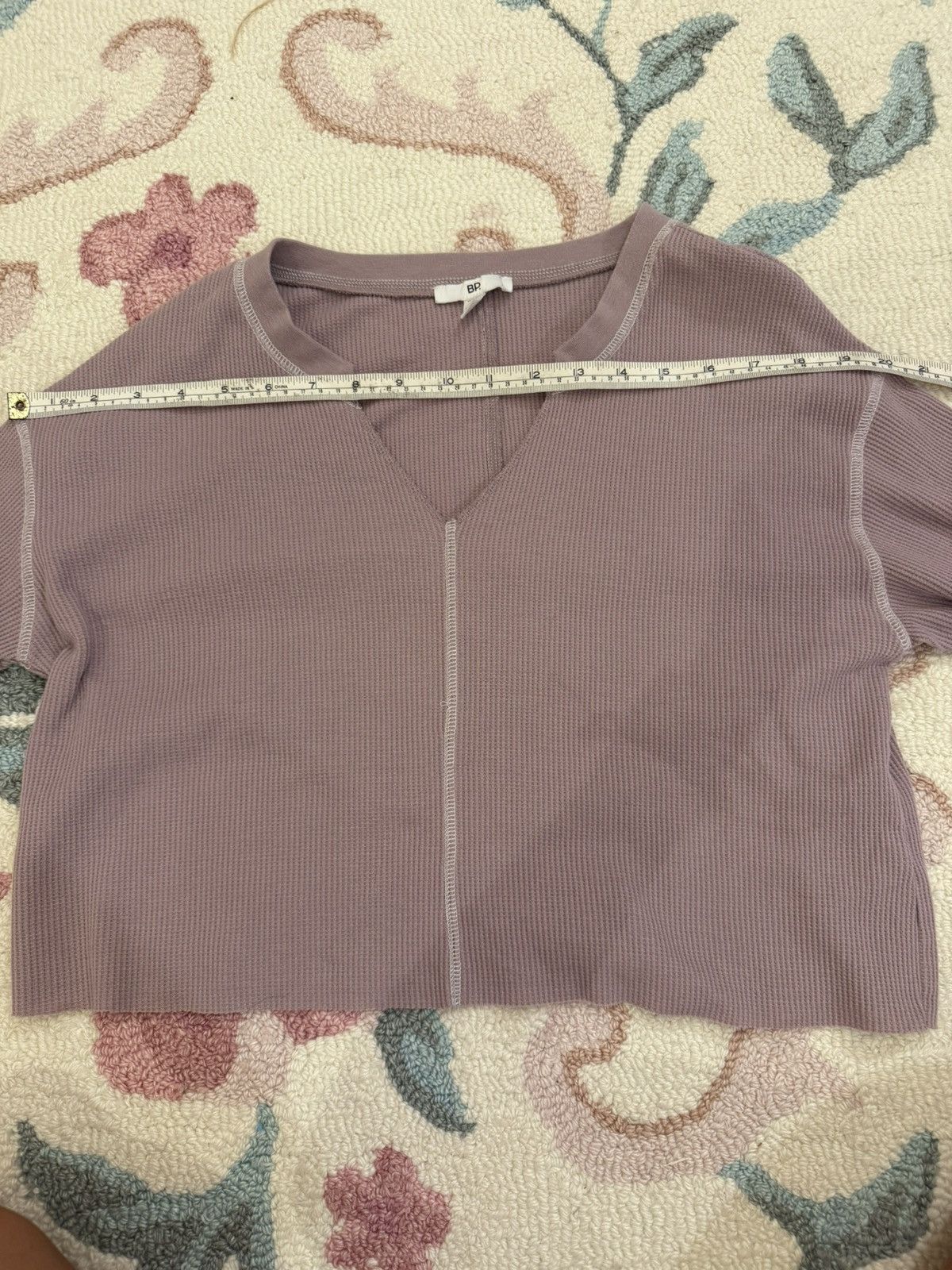 BP. Waffle Knit Mauve Long Sleeve Crop Top Y2K Cozy Aesthetic Size XS / US 0-2 / IT 36-38 - 8 Thumbnail