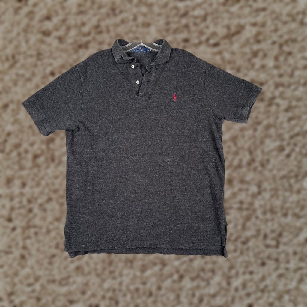 Ralph Lauren Ralph Lauren Men’s Polo Shirt XL Dark Gray 100% Cotton Slim Fit Knit Button Collar Embroidered Logo Size US XL / EU 56 / 4 - 1 Thumbnail
