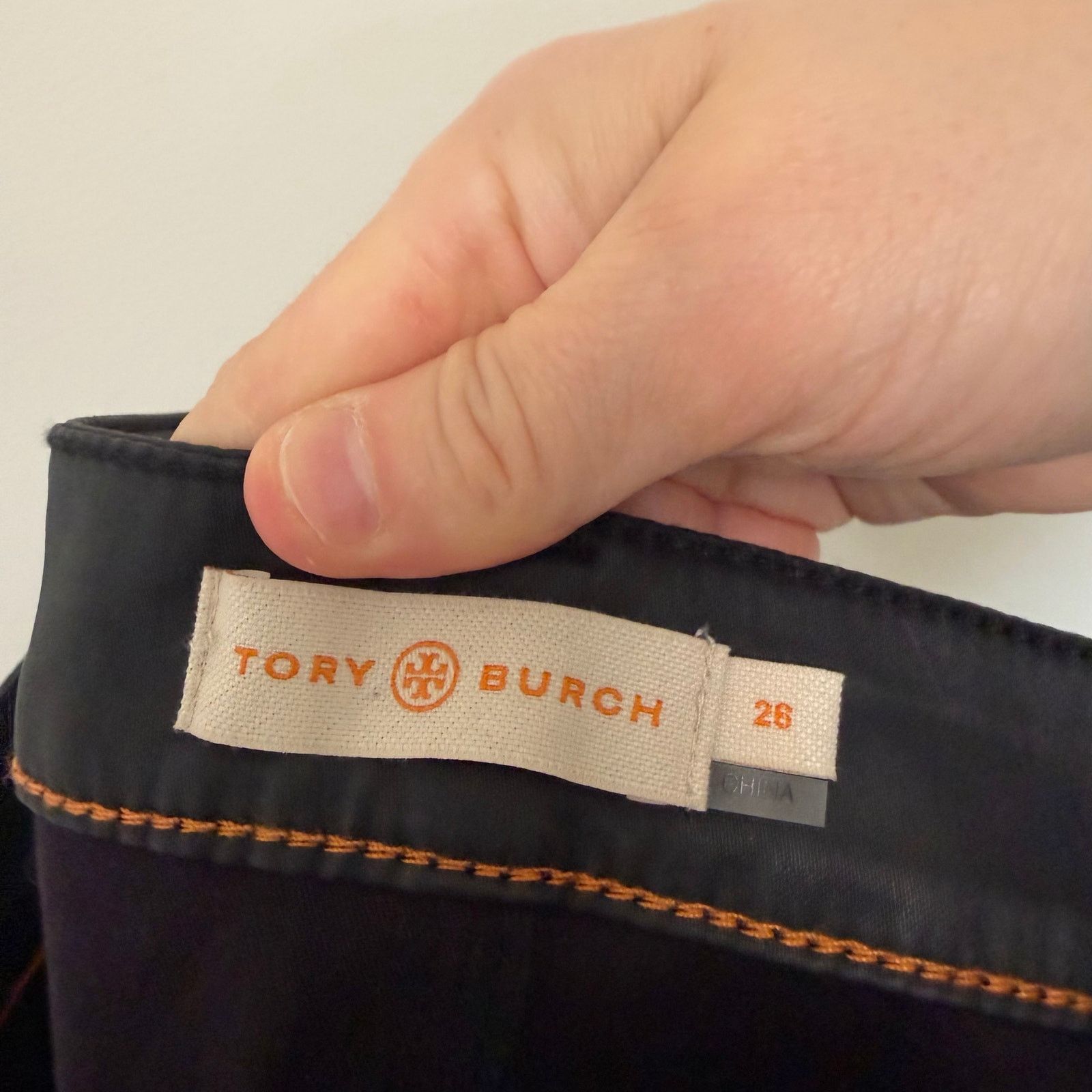 Tory Burch Tory Burch Black Coated Skinny Jeans Pants Sz 26 Size 26" / US 2 / IT 38 - 2 Thumbnail