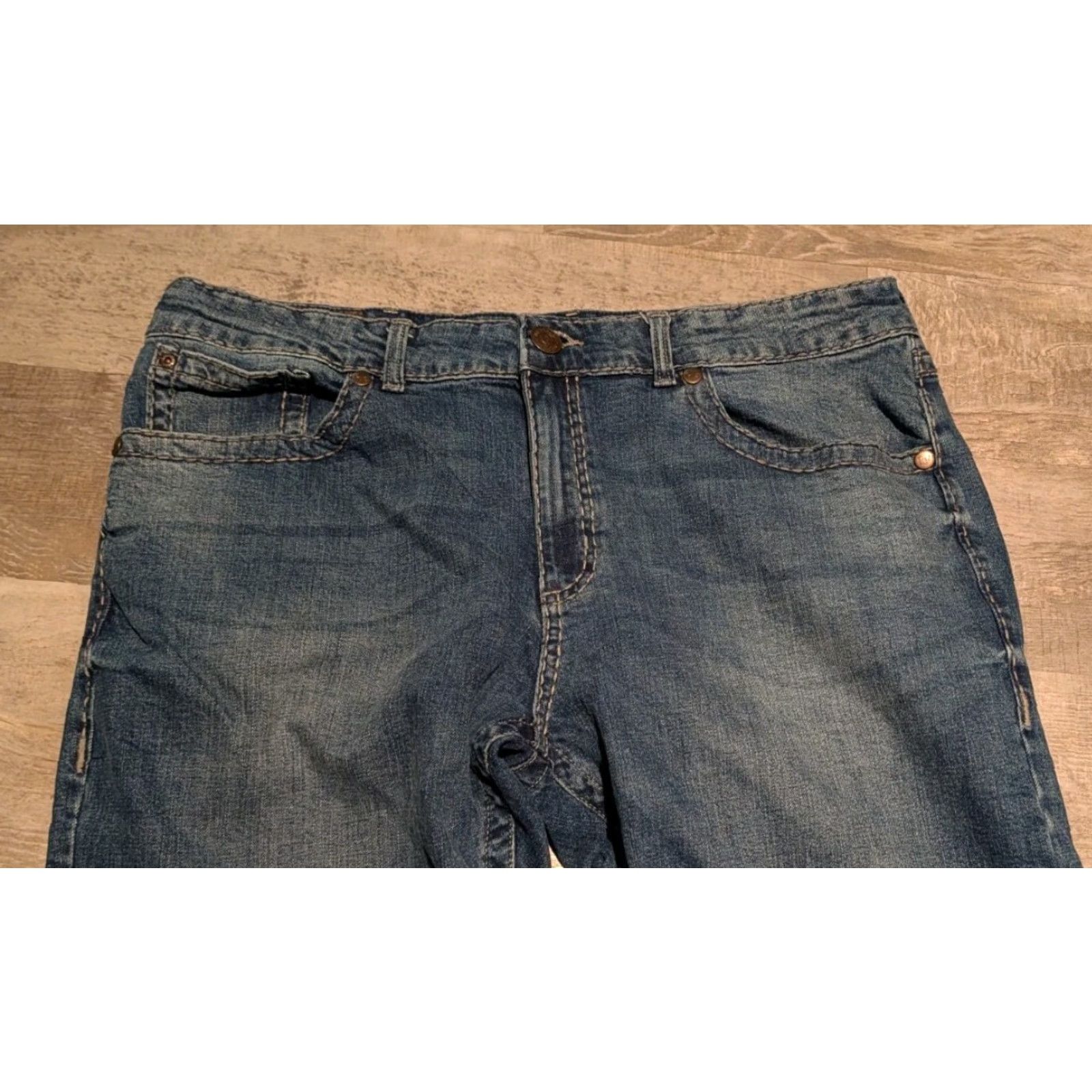 Wrangler VINTAGE Rock 47 Denim Wrangler Jeans Mens 38x30 Blue Slim Boot Medium Wash Wiskering Size US 38 / EU 54 - 3 Thumbnail