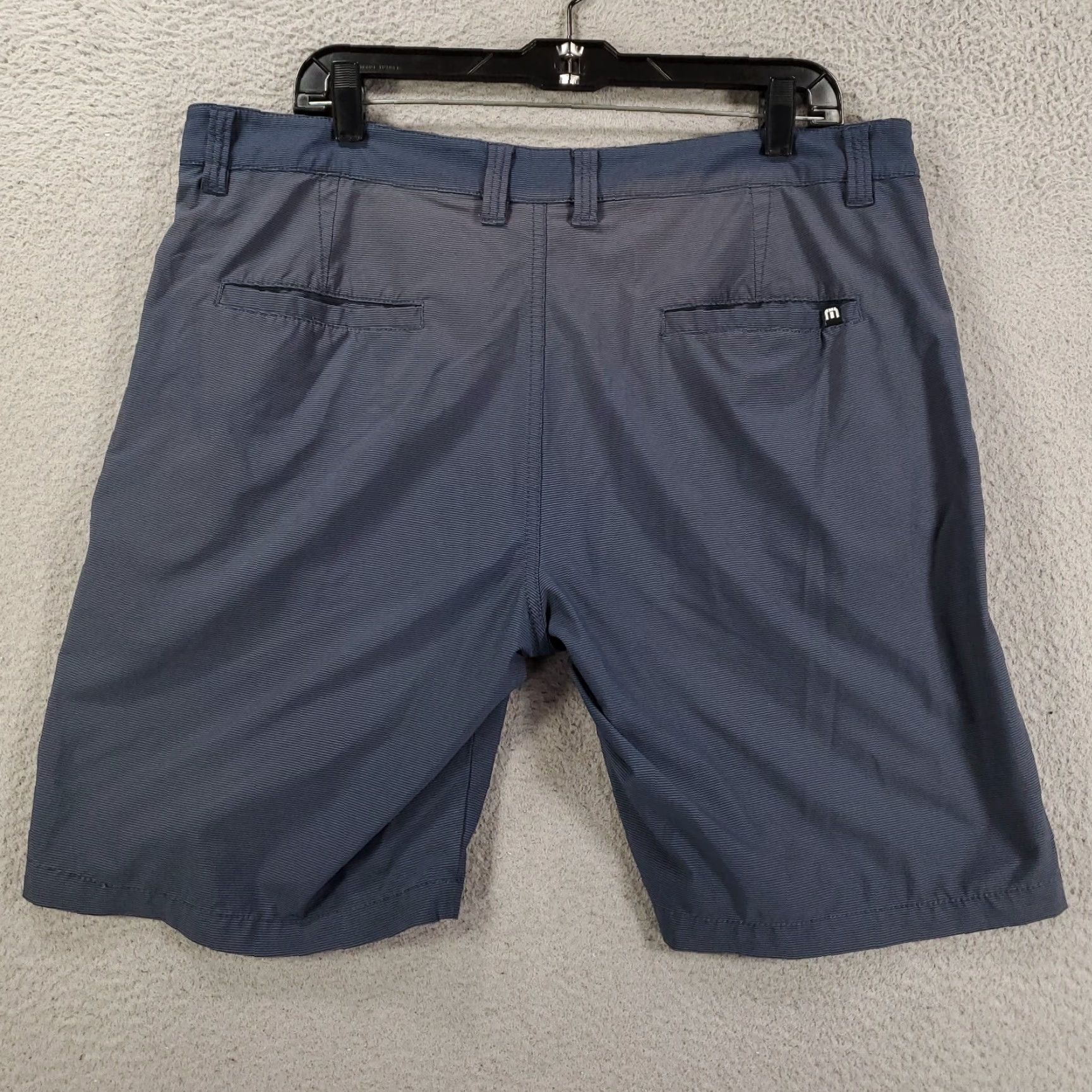 TravisMathew Travis Mathew Shorts Mens 36 Blue Bermuda Stretch Striped Casual Golf Pants Slim Fit? Size US 36 / EU 52 - 5 Thumbnail