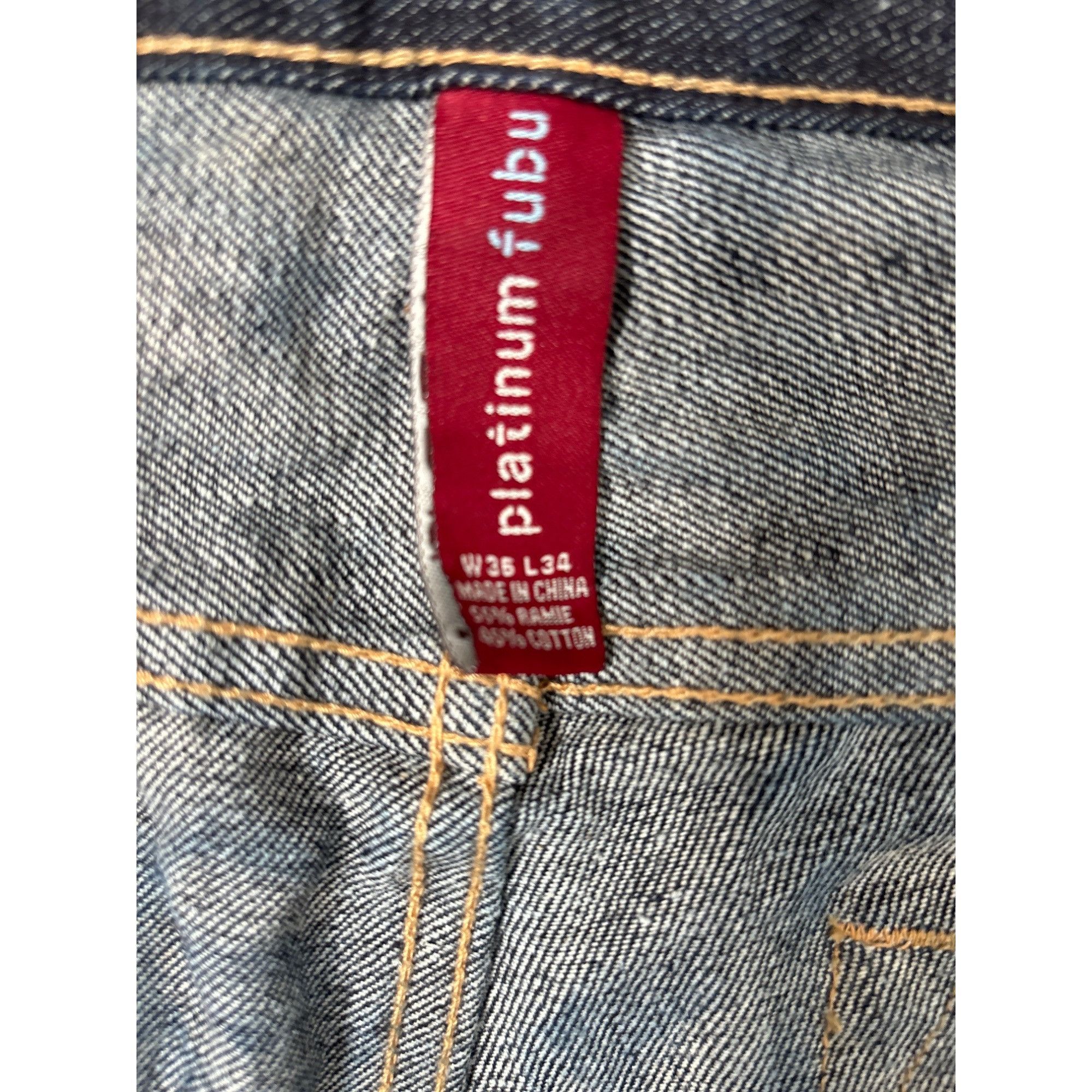 Fubu VINTAGE Y2K MEN'S PLATINUM FUBU EMBROIDERED HIP HOP BAGGY JE Size US 35 - 8 Thumbnail