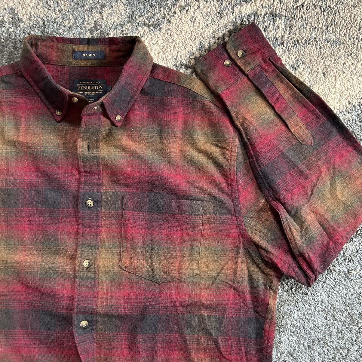 Pendleton HEAVYWEiGHT MASON FLANNEL BUTTON DOWN TAN COYOTE RASPBERRY Size US L / EU 52-54 / 3 - 15 Thumbnail