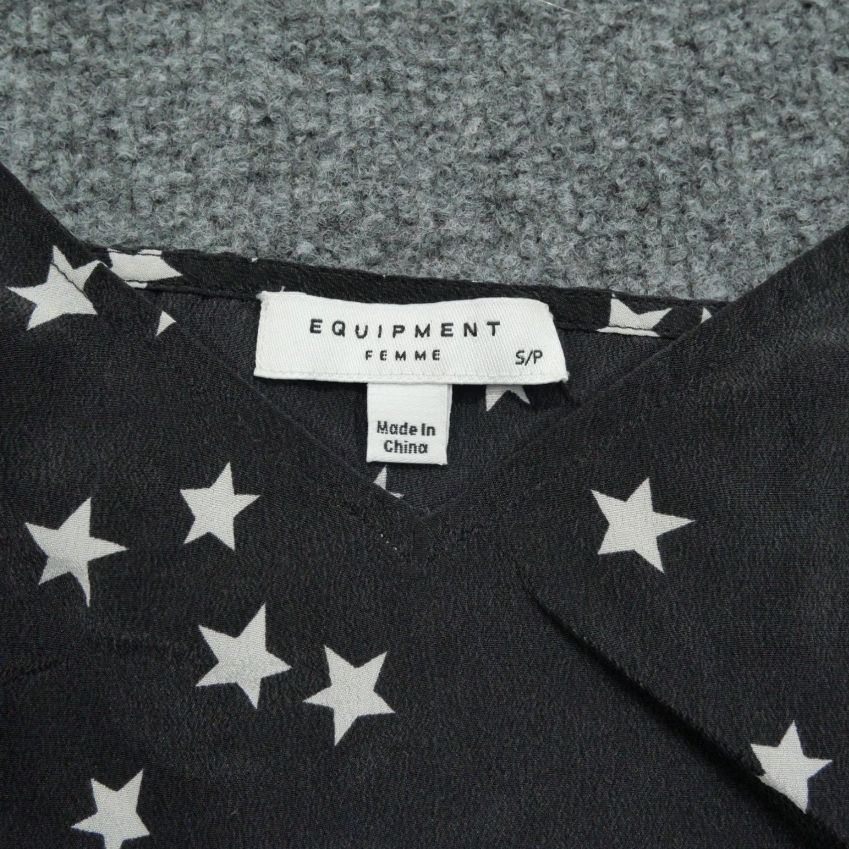 Equipment Equipment Femme Cami Womens Small Black White Stars Silk Top Size S / US 4 / IT 40 - 4 Thumbnail